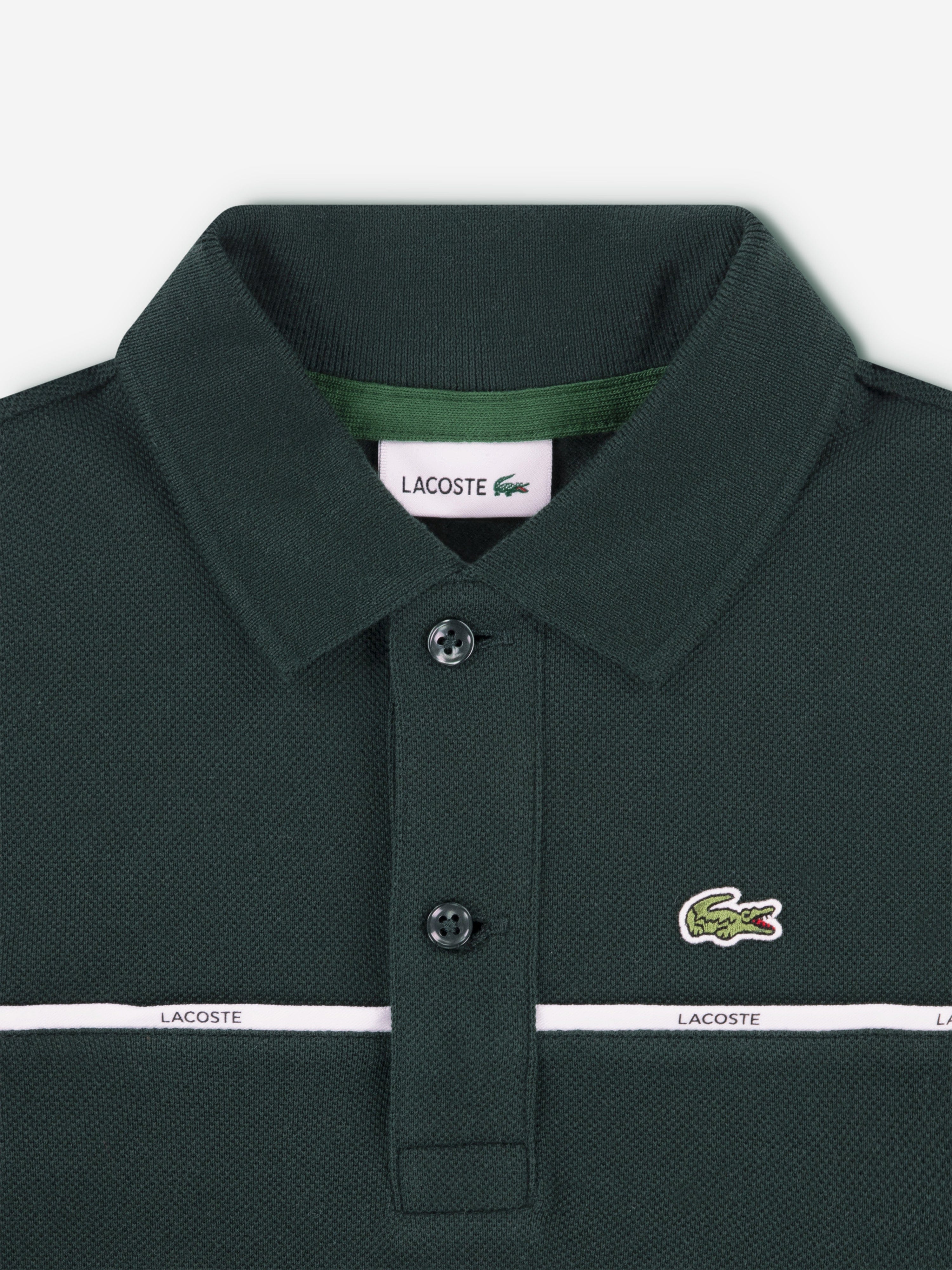 Lacoste Boys Micro Taping Polo Shirt in Green
