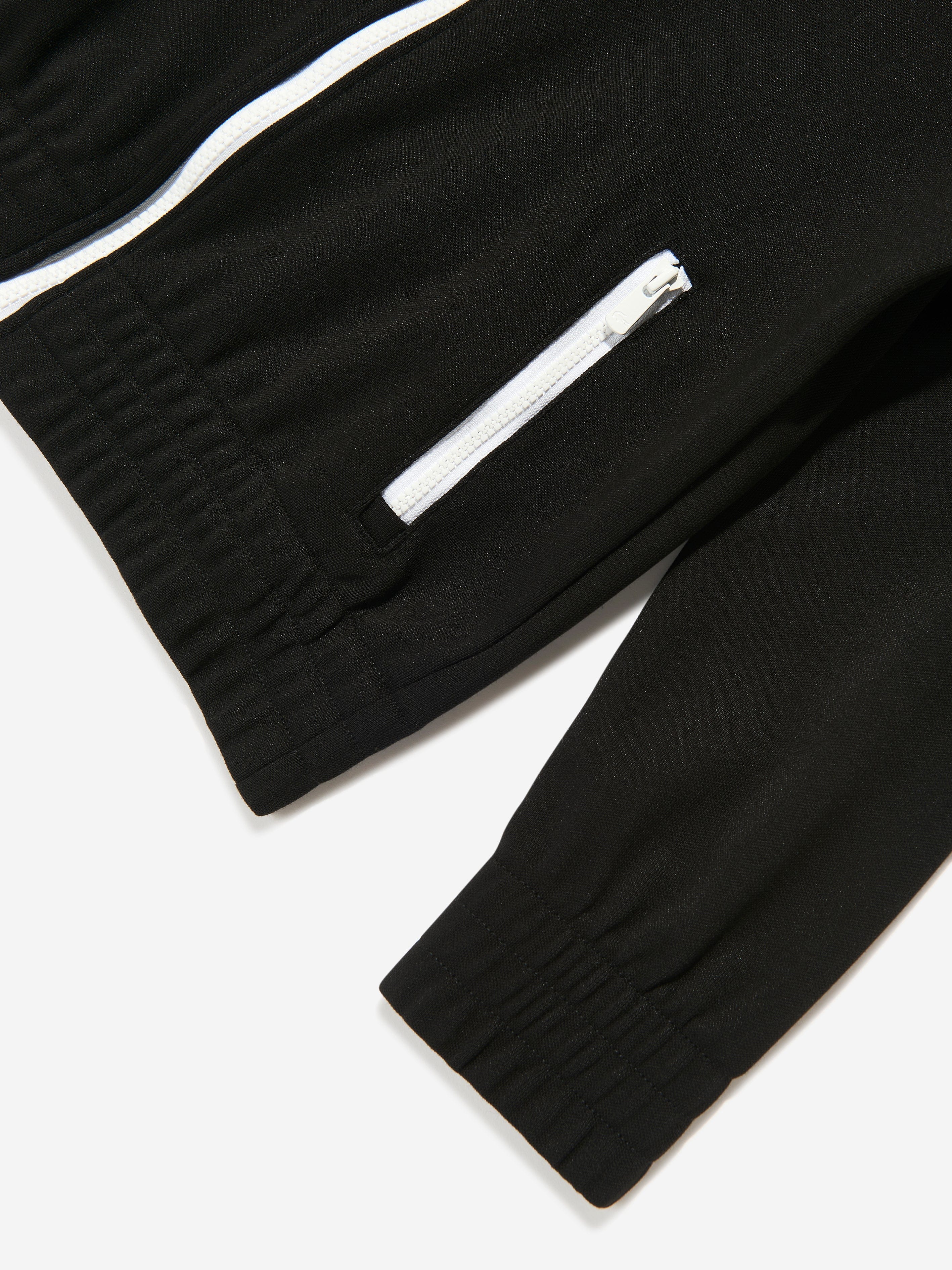 Lacoste Boys Contrast Seam Track Jacket in Black