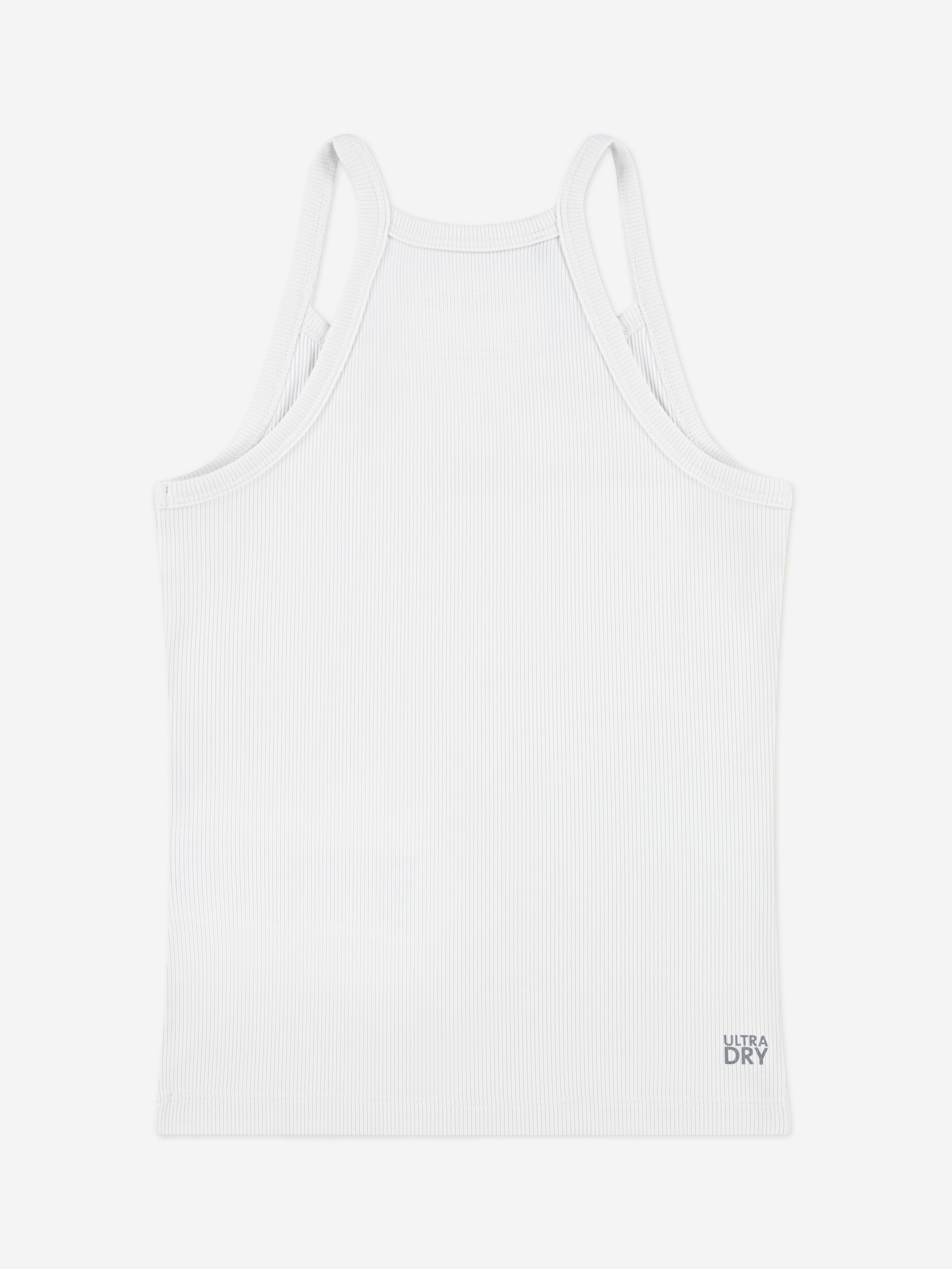 Lacoste Girls Logo Rib Tank Top in White