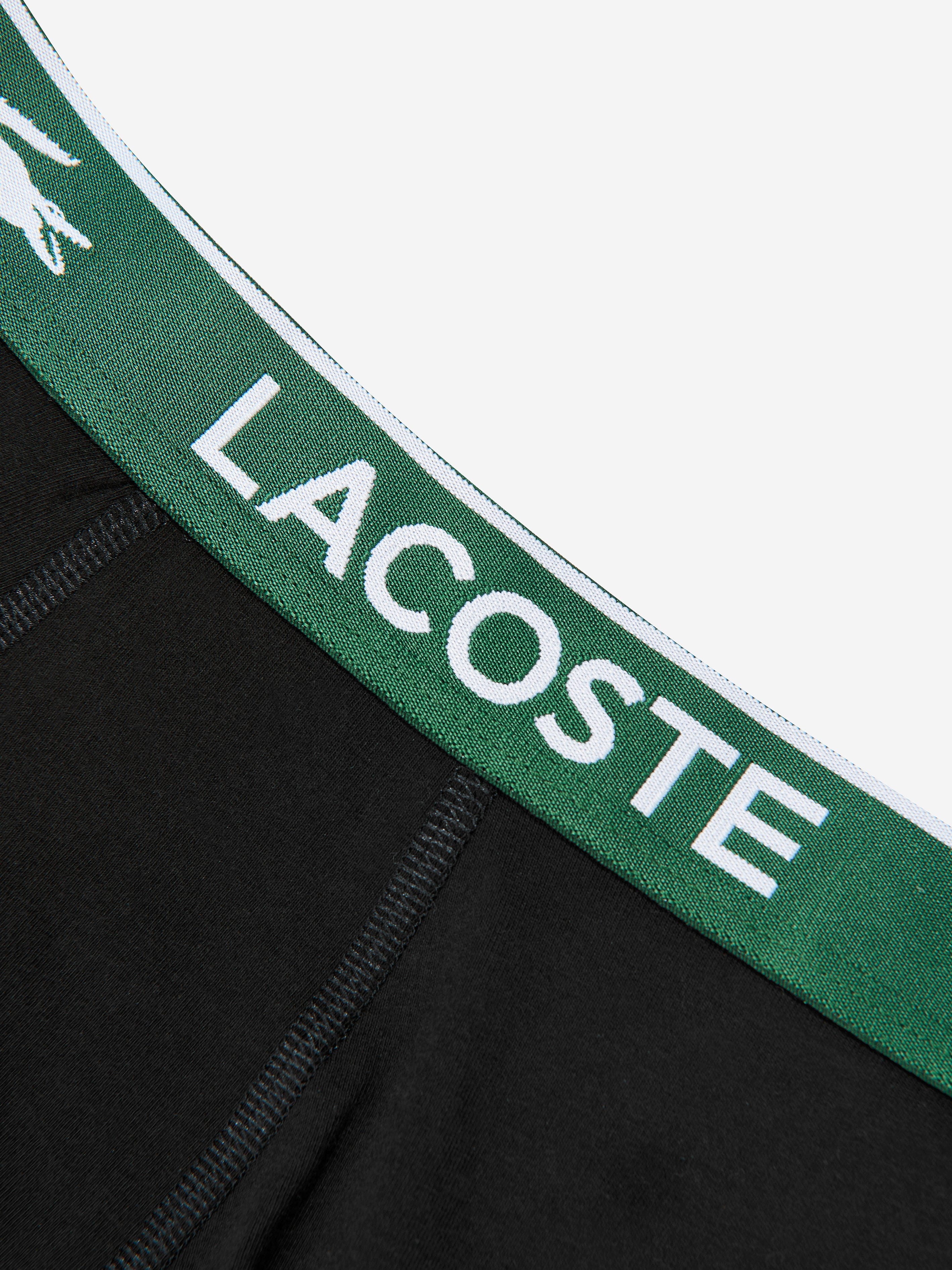 Lacoste Boys 3 Pack Solid Boxer Shorts Set in Black
