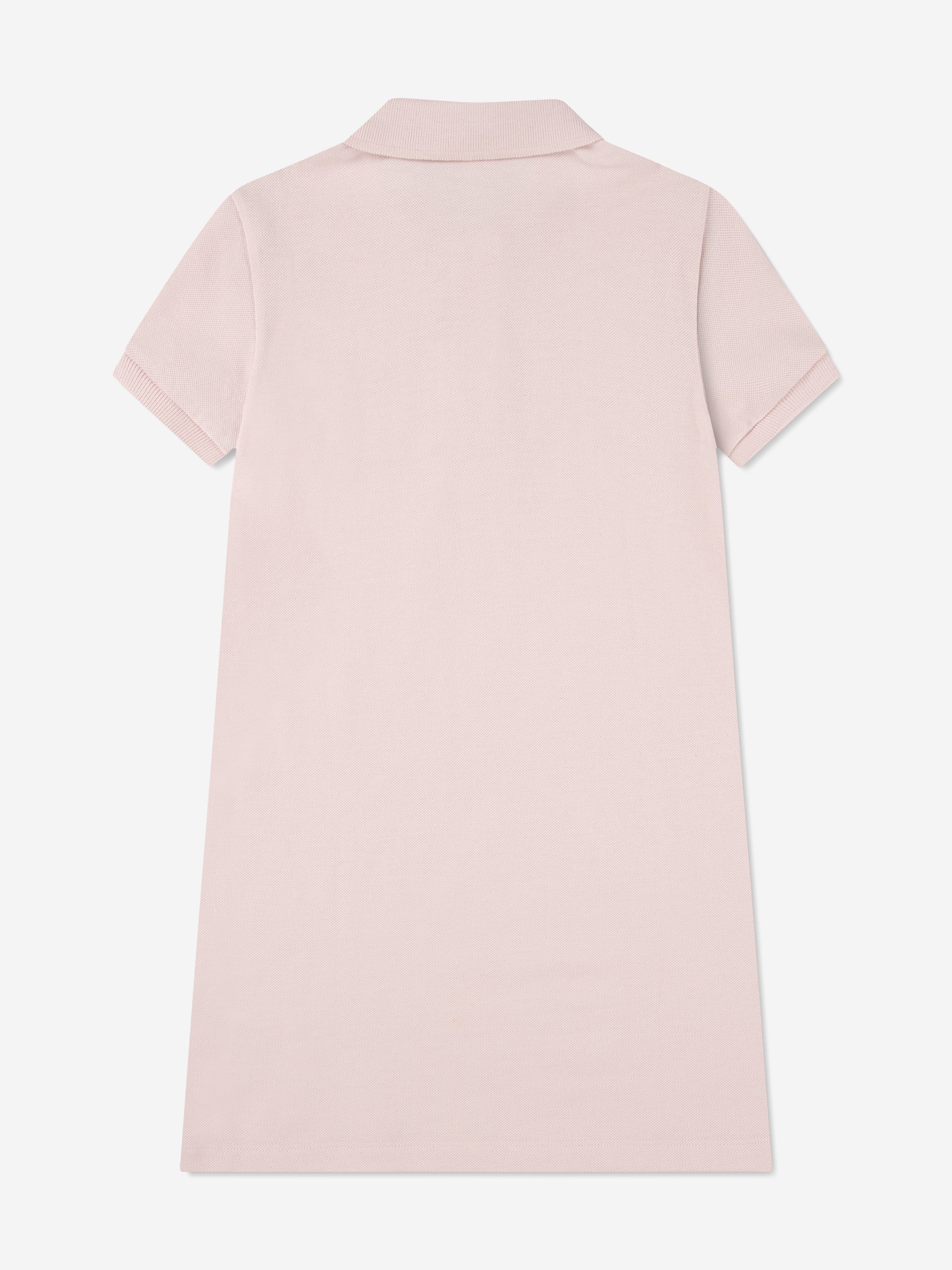 Lacoste Girls Pique Polo Dress in Pink