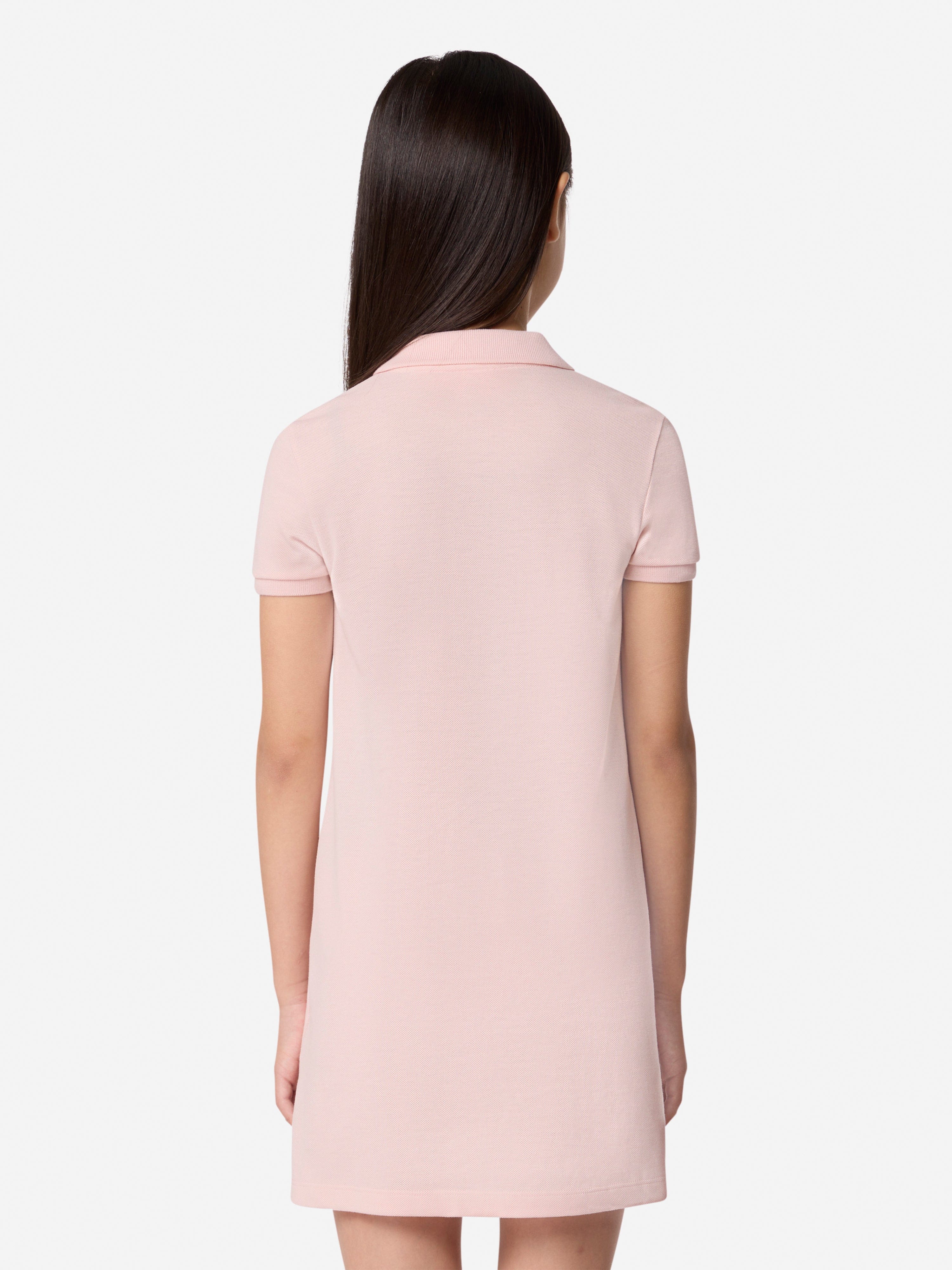 Lacoste Girls Pique Polo Dress in Pink