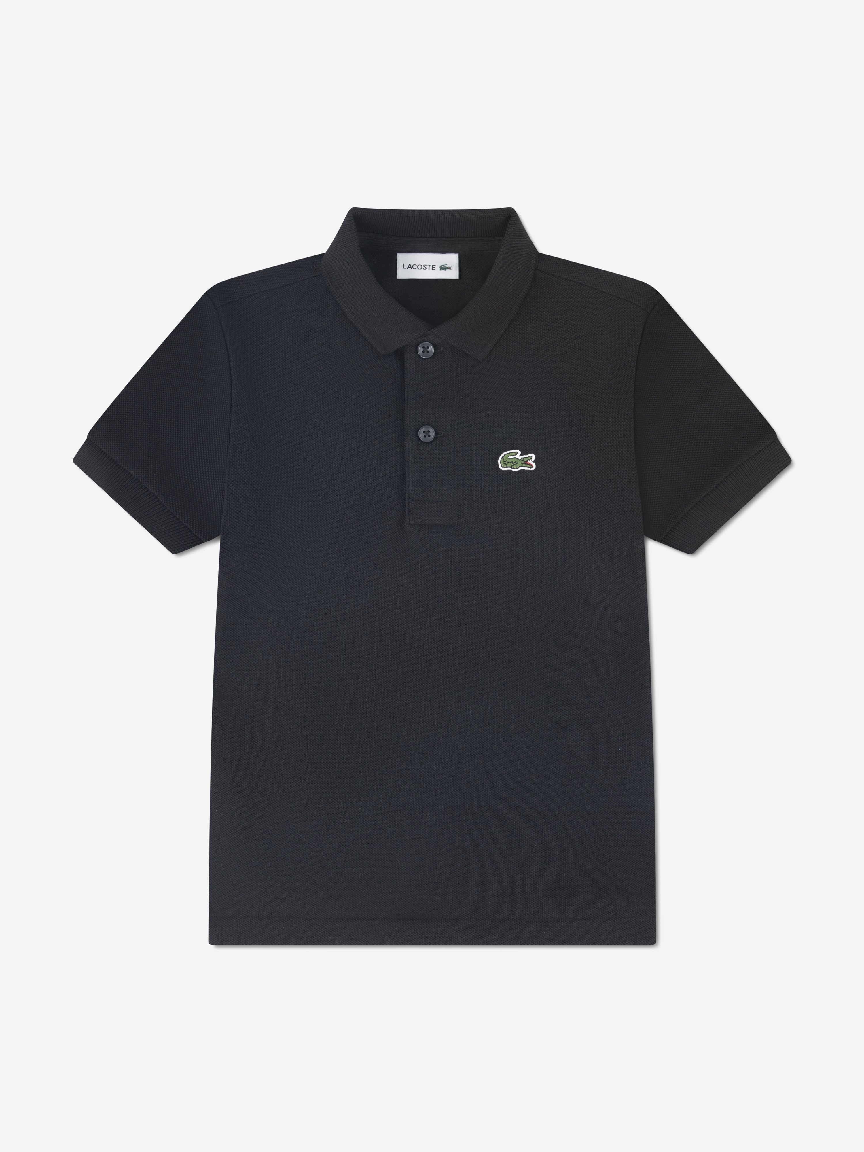 Lacoste Boys Pique Polo Shirt in Black