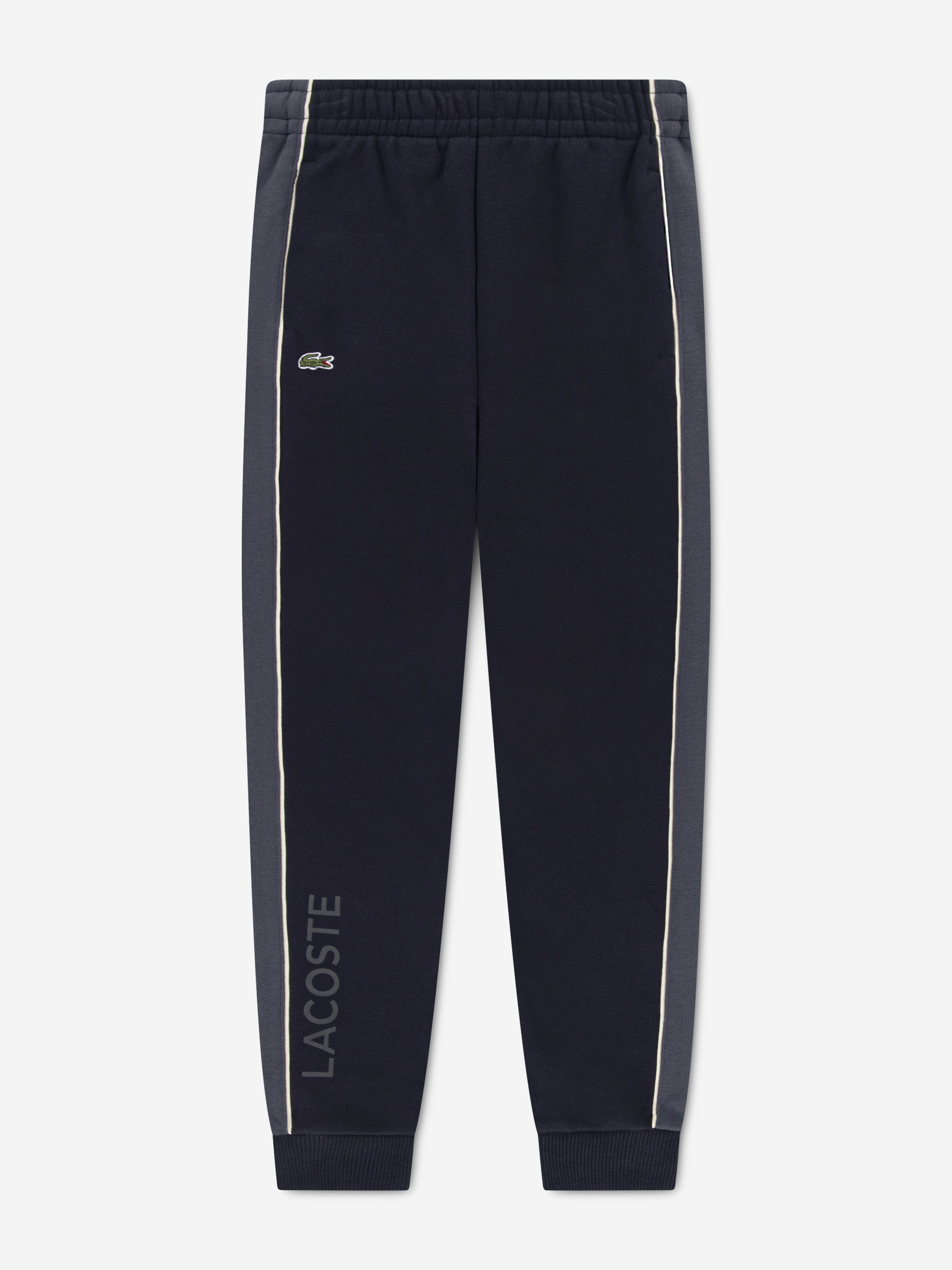Lacoste Boys Colourblock Joggers in Black