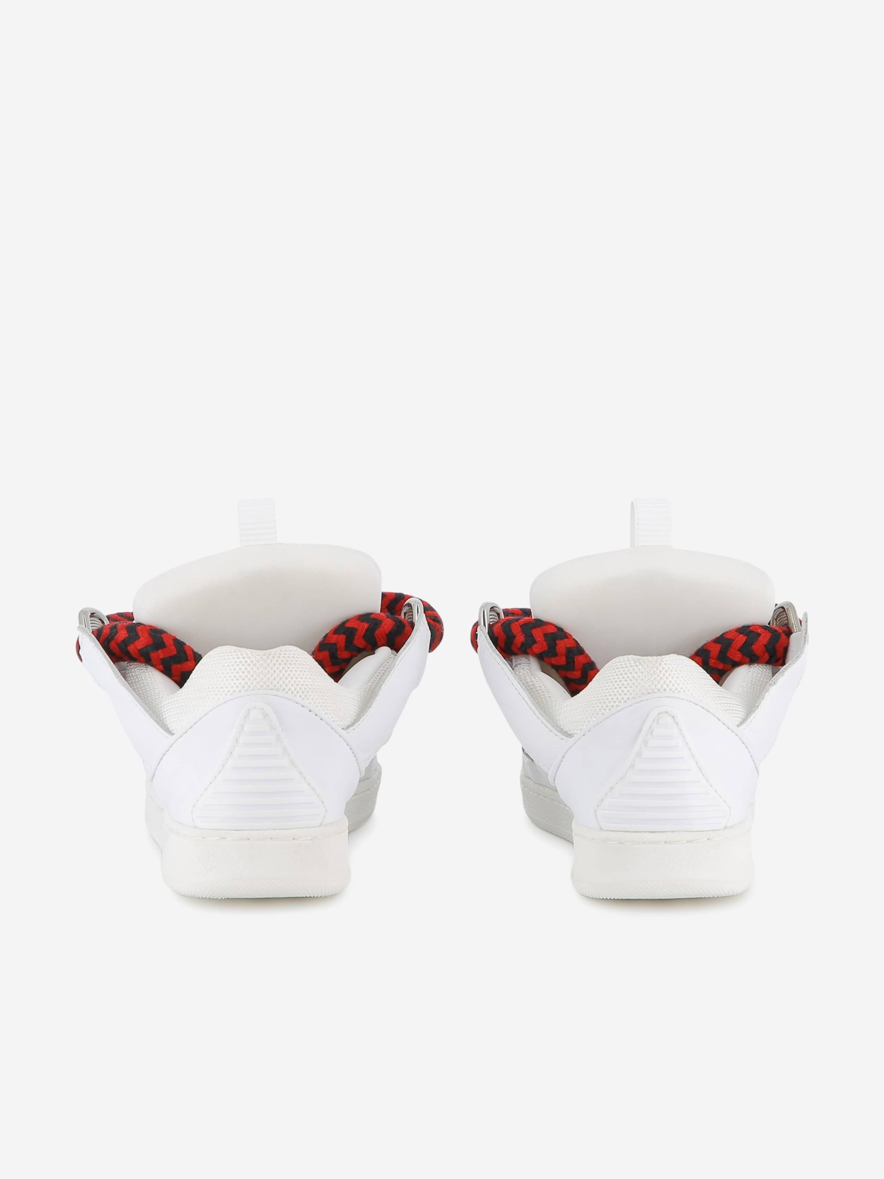 Lanvin Kids Leather Curb Trainers in White
