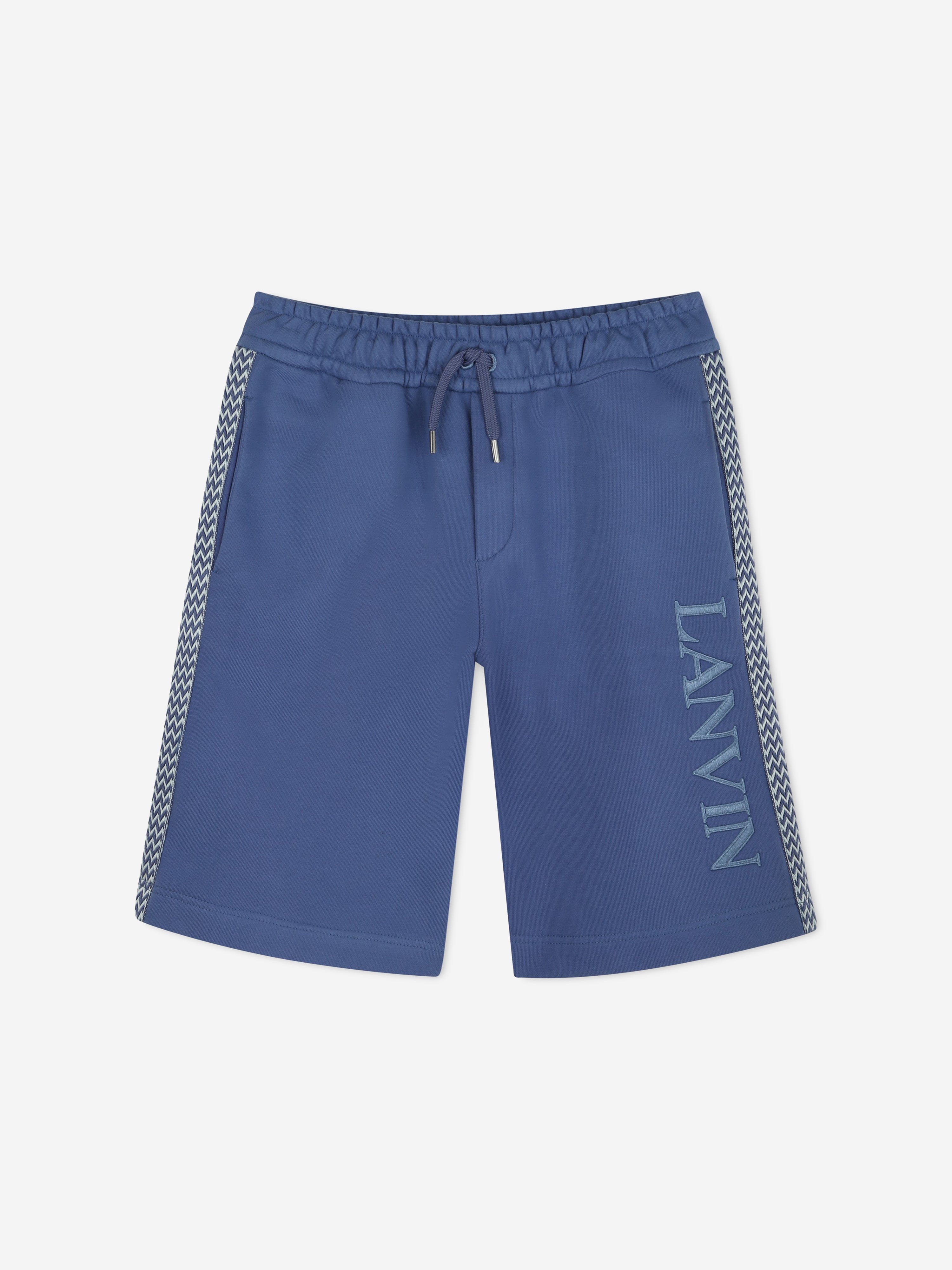 Lanvin Boys Logo Bermuda Shorts in Blue