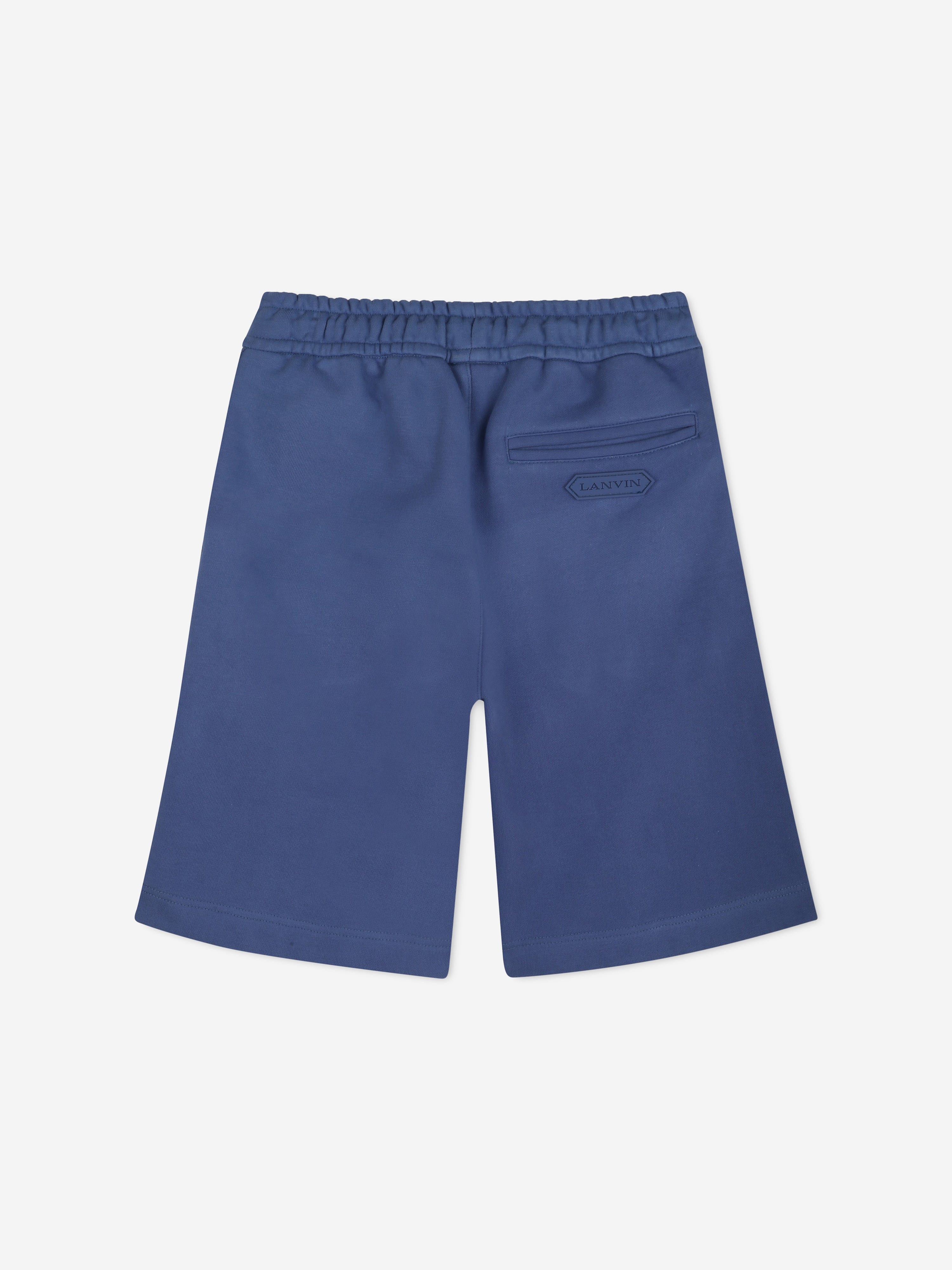 Lanvin Boys Logo Bermuda Shorts in Blue