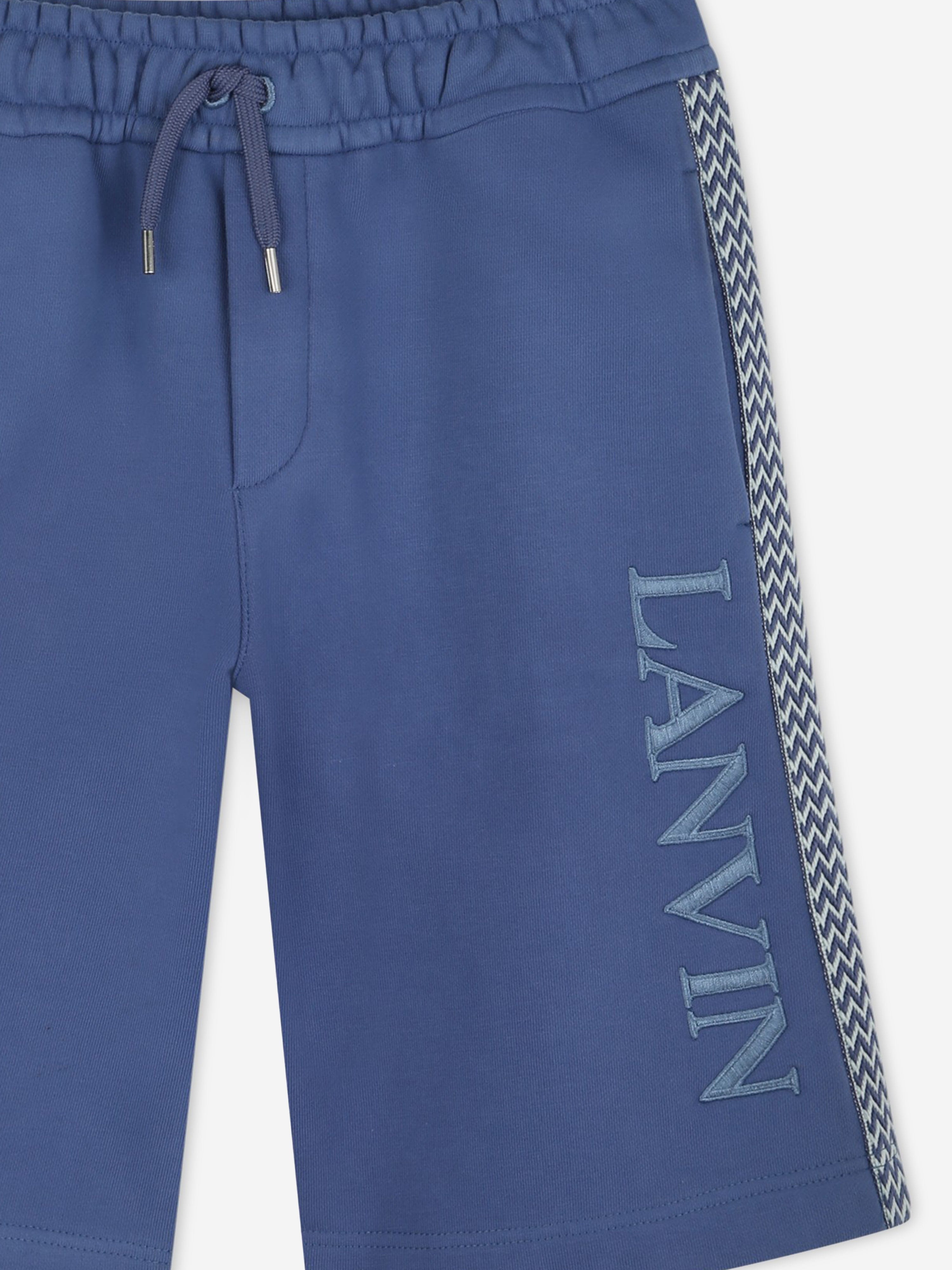 Lanvin Boys Logo Bermuda Shorts in Blue