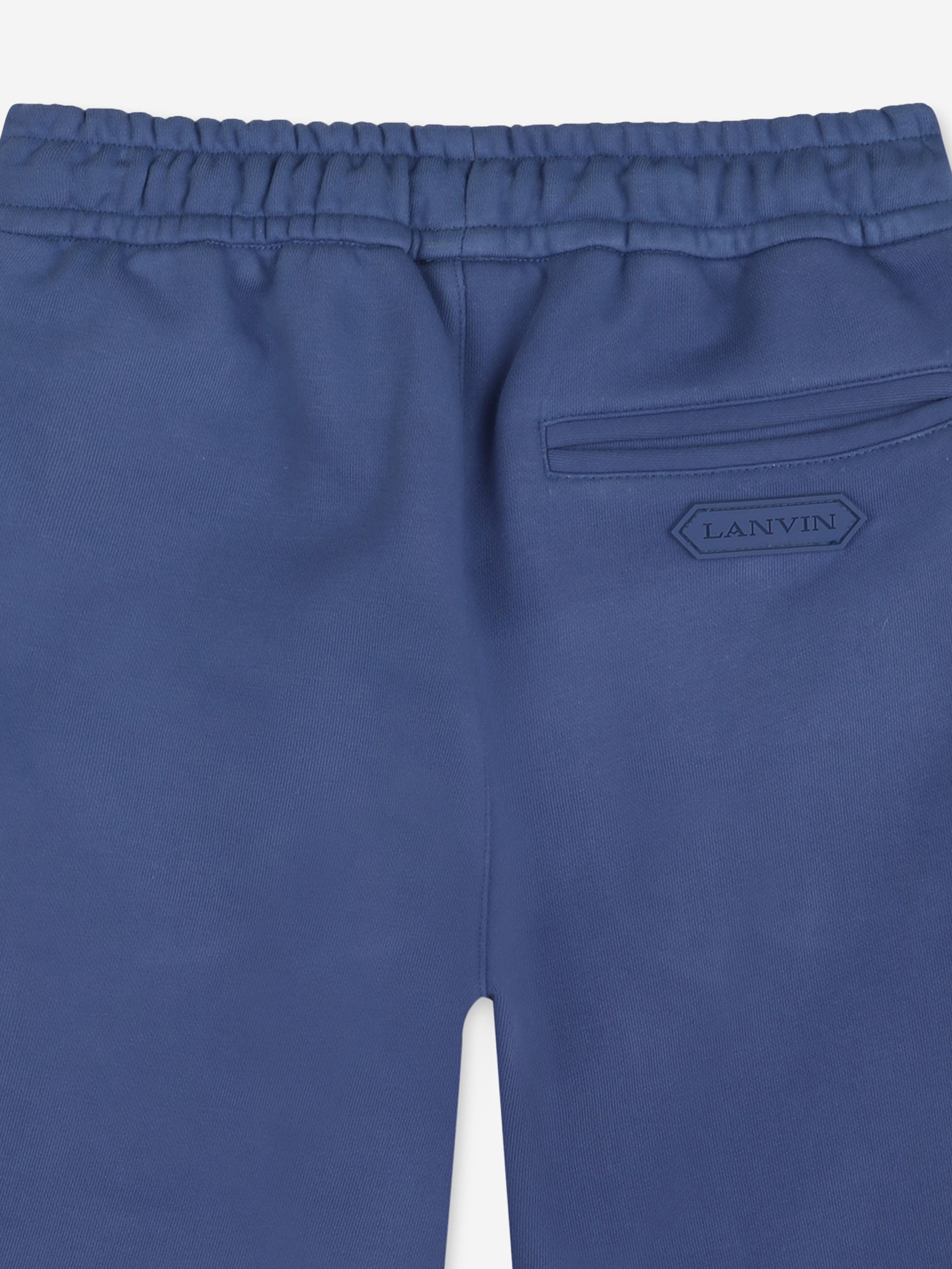 Lanvin Boys Logo Bermuda Shorts in Blue