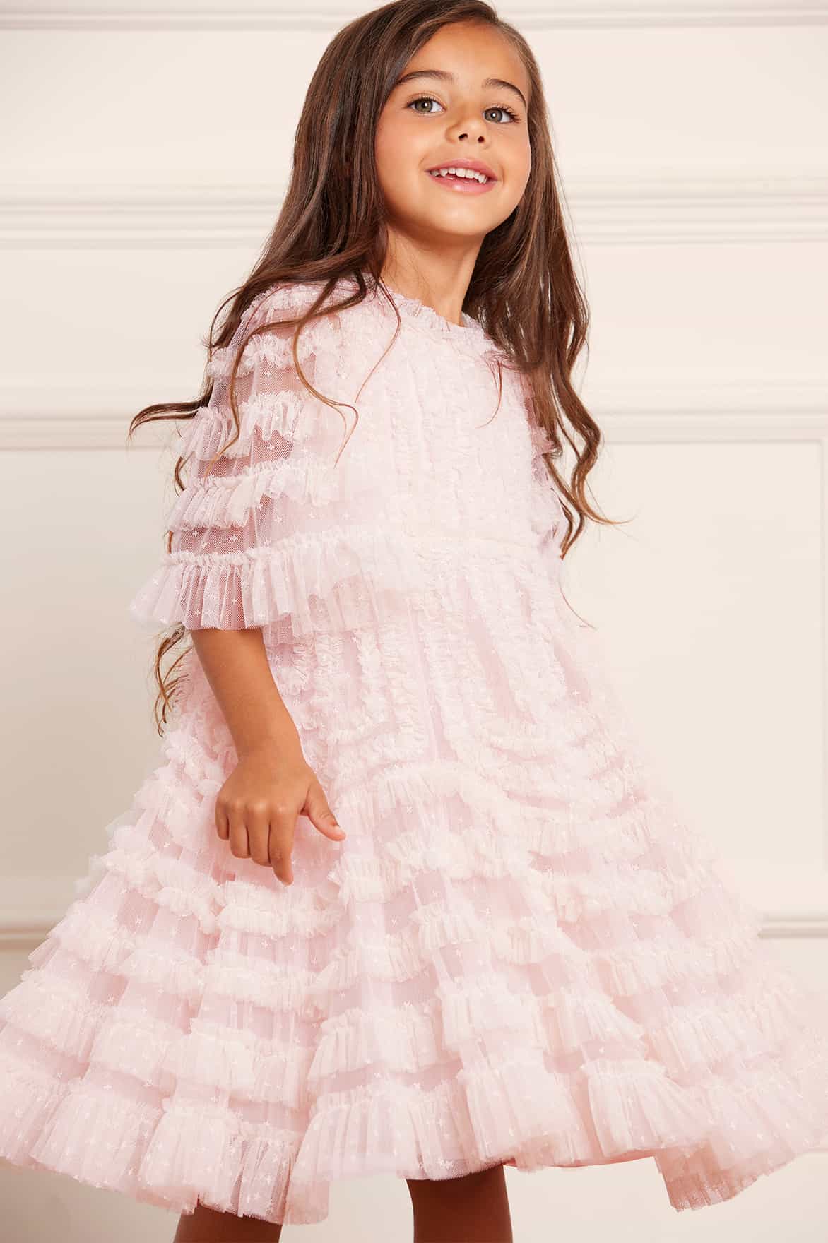 Needle & Thread Girls La Vie En Rose Dress in Pink