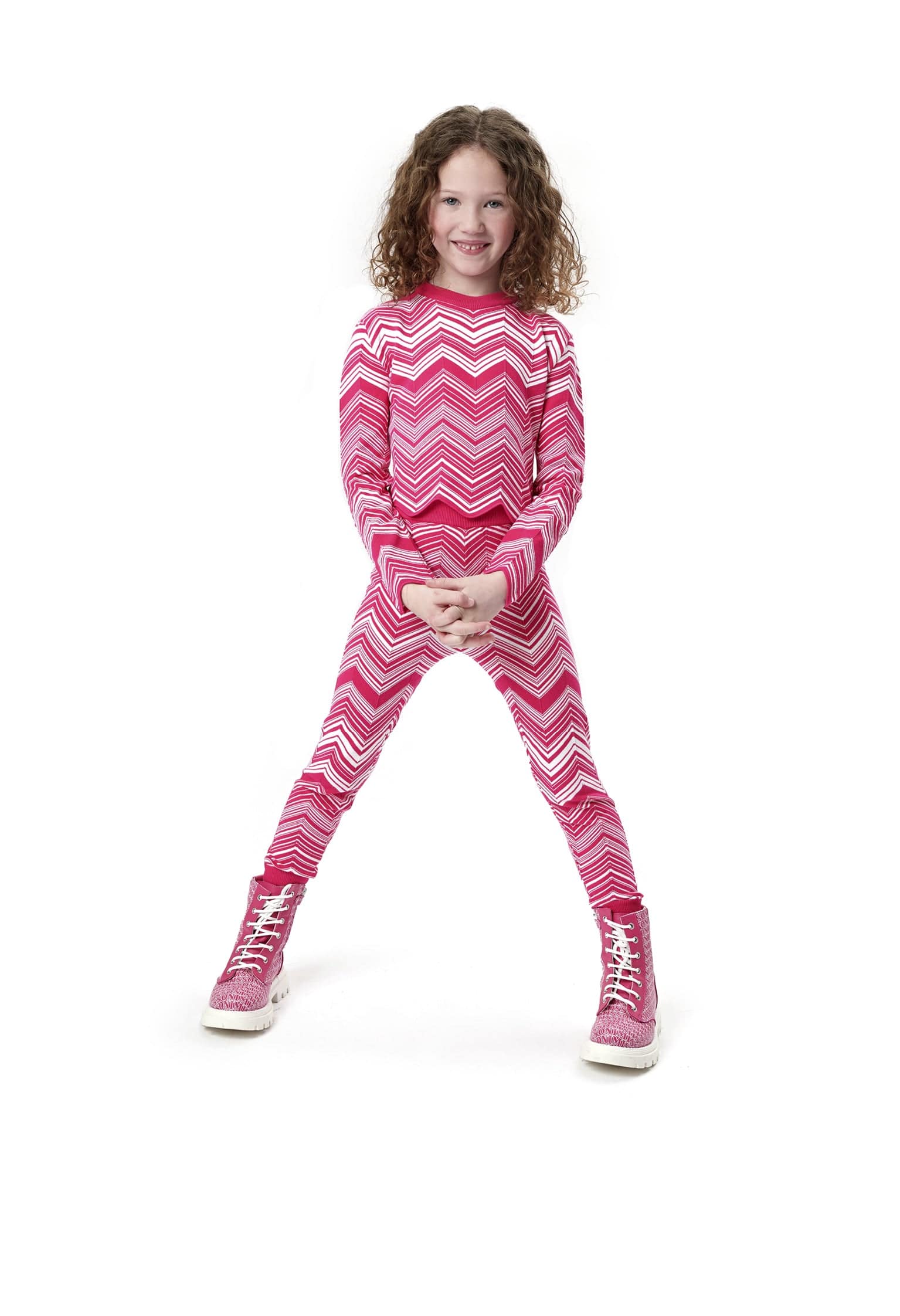 Missoni Girls Zigzag Knitted Jumper in Pink