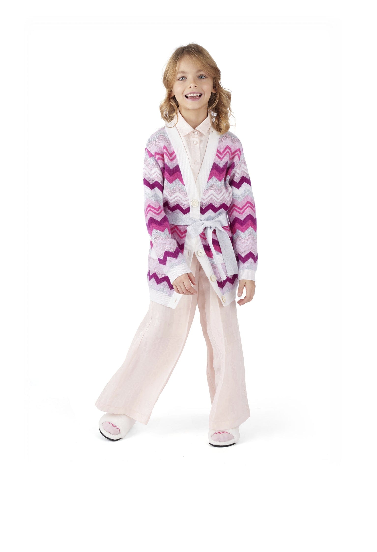 Missoni Girls Zigzag Cardigan in Pink