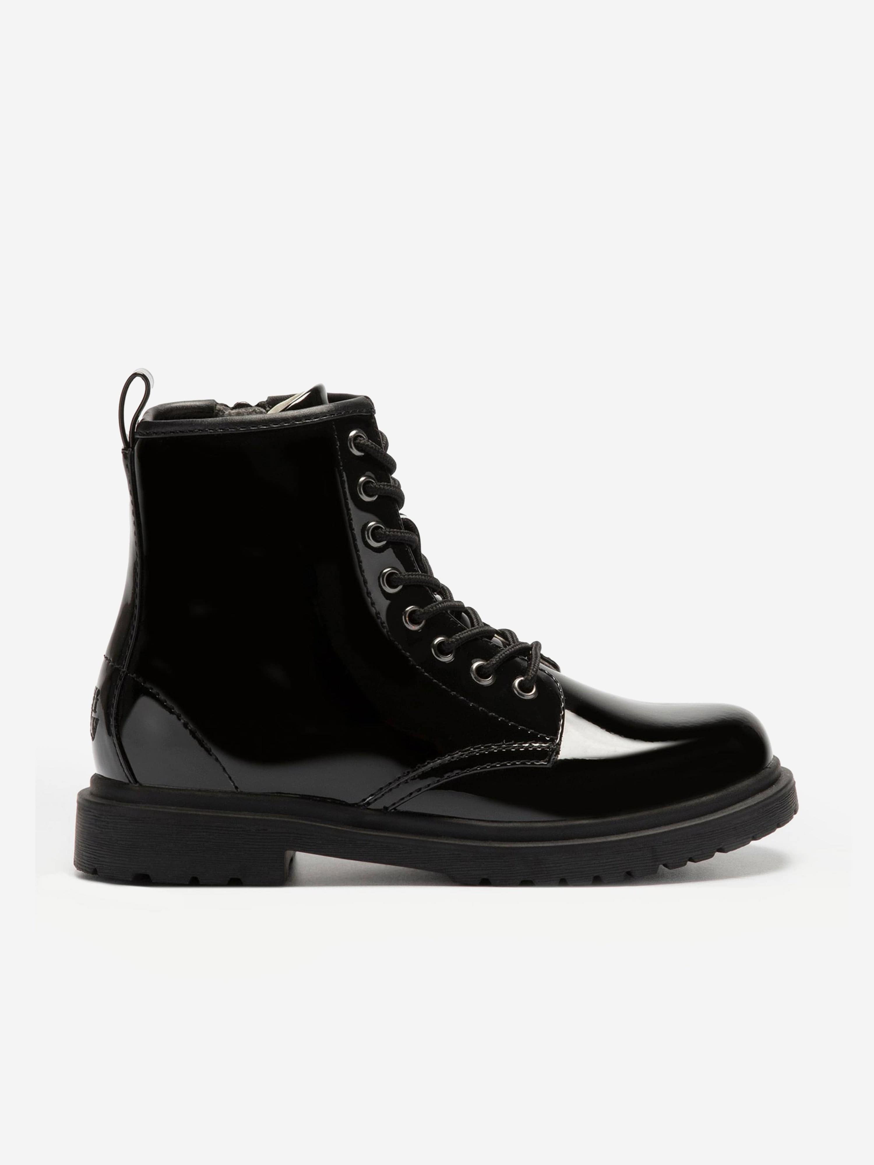 Girls Harper Patent Ankle Boots in Black