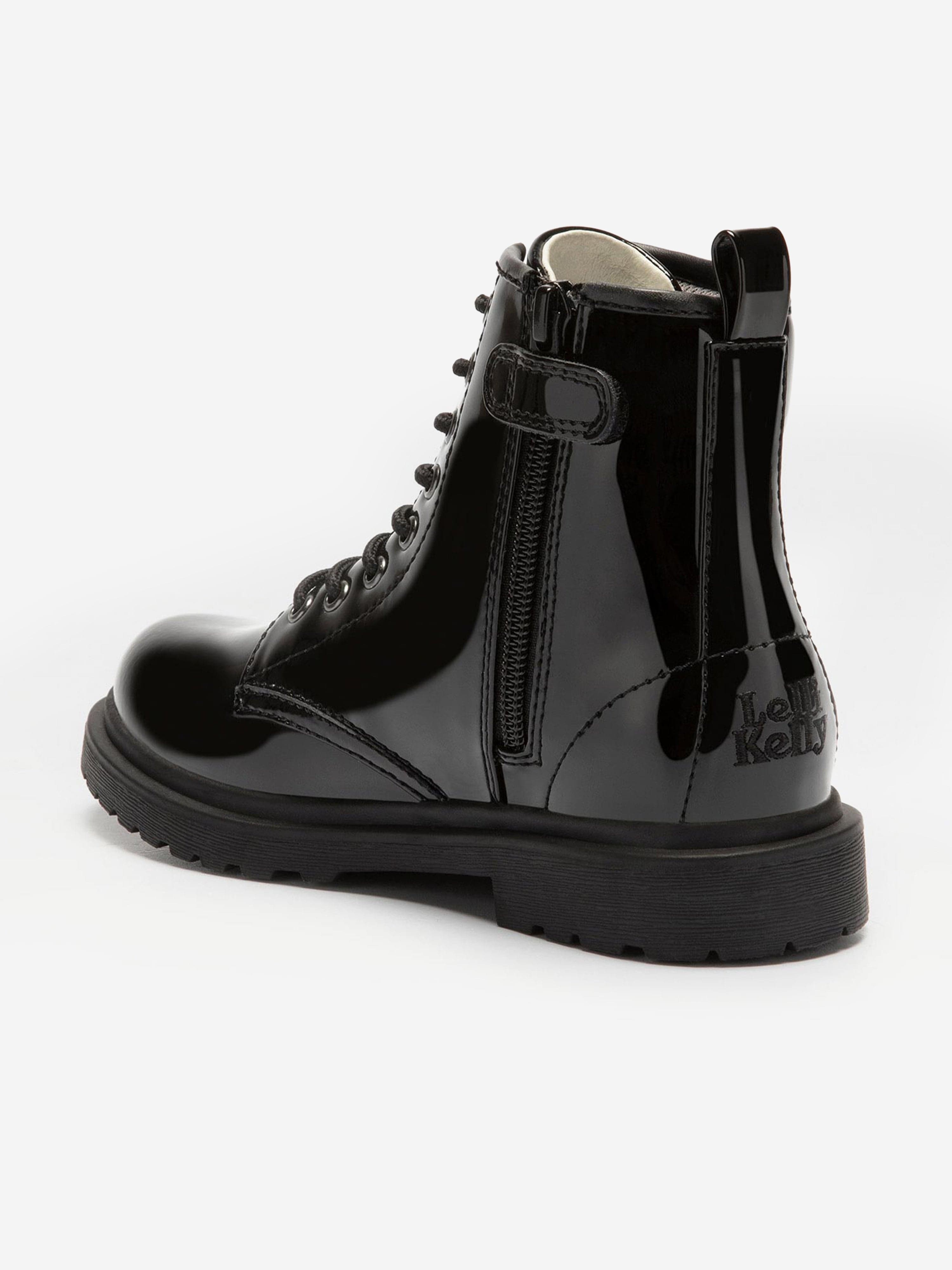 Girls Harper Patent Ankle Boots in Black