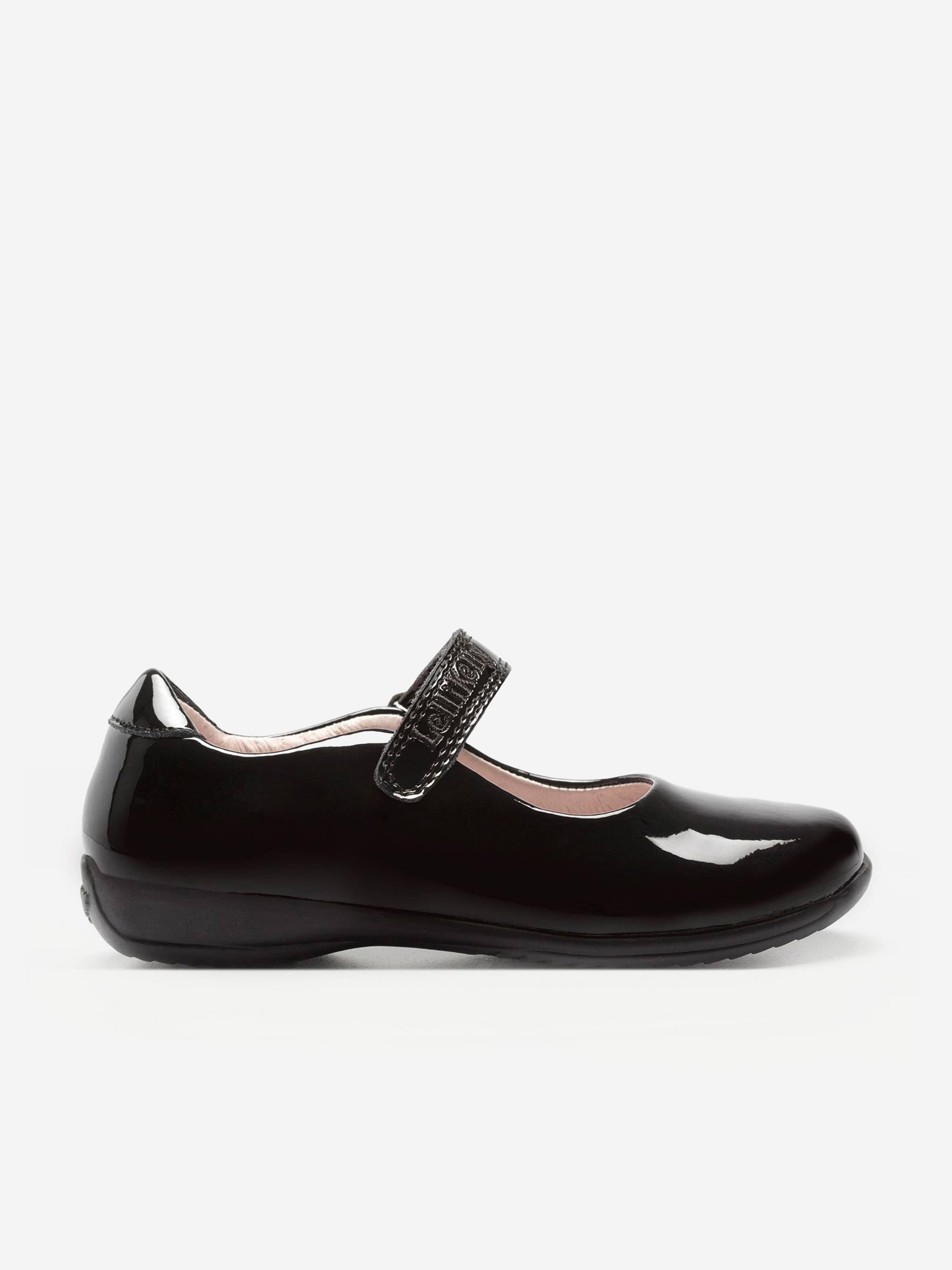 Girls Bianca Leather Shoes in Black