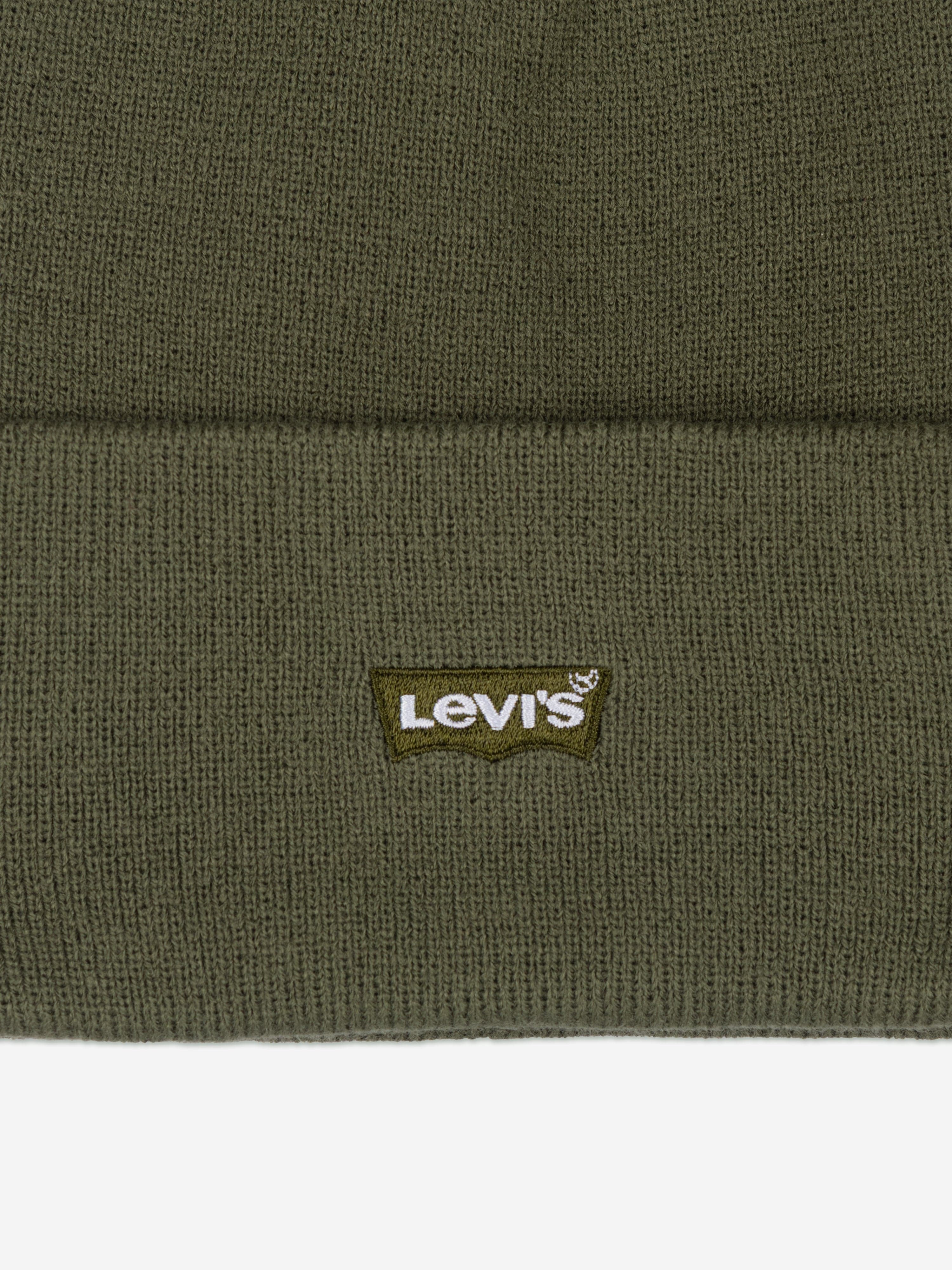 Levi's Boys Tonal Embroidered Beanie in Green