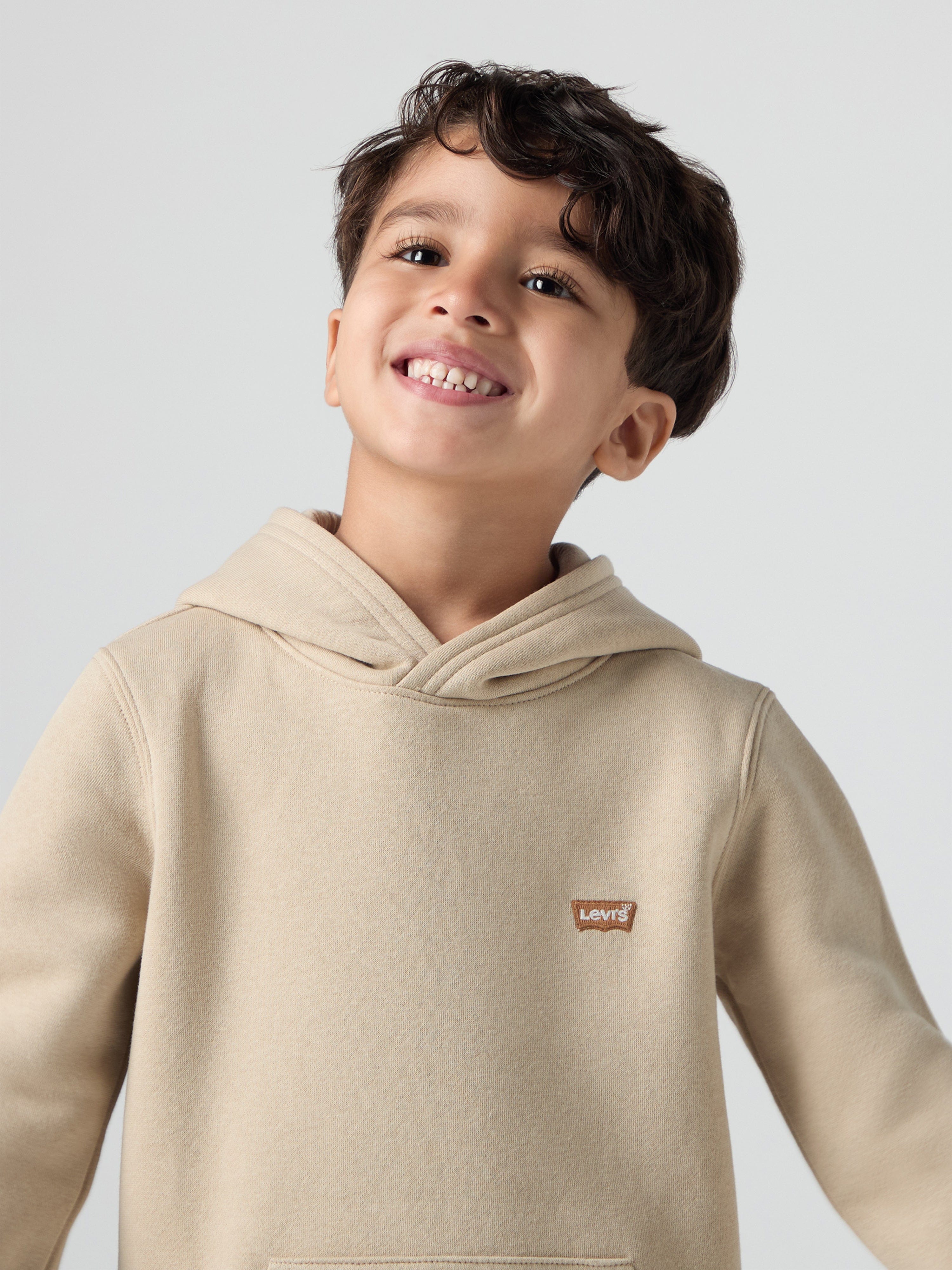 Levi's Boys Mini Batwing Hoodie in Beige