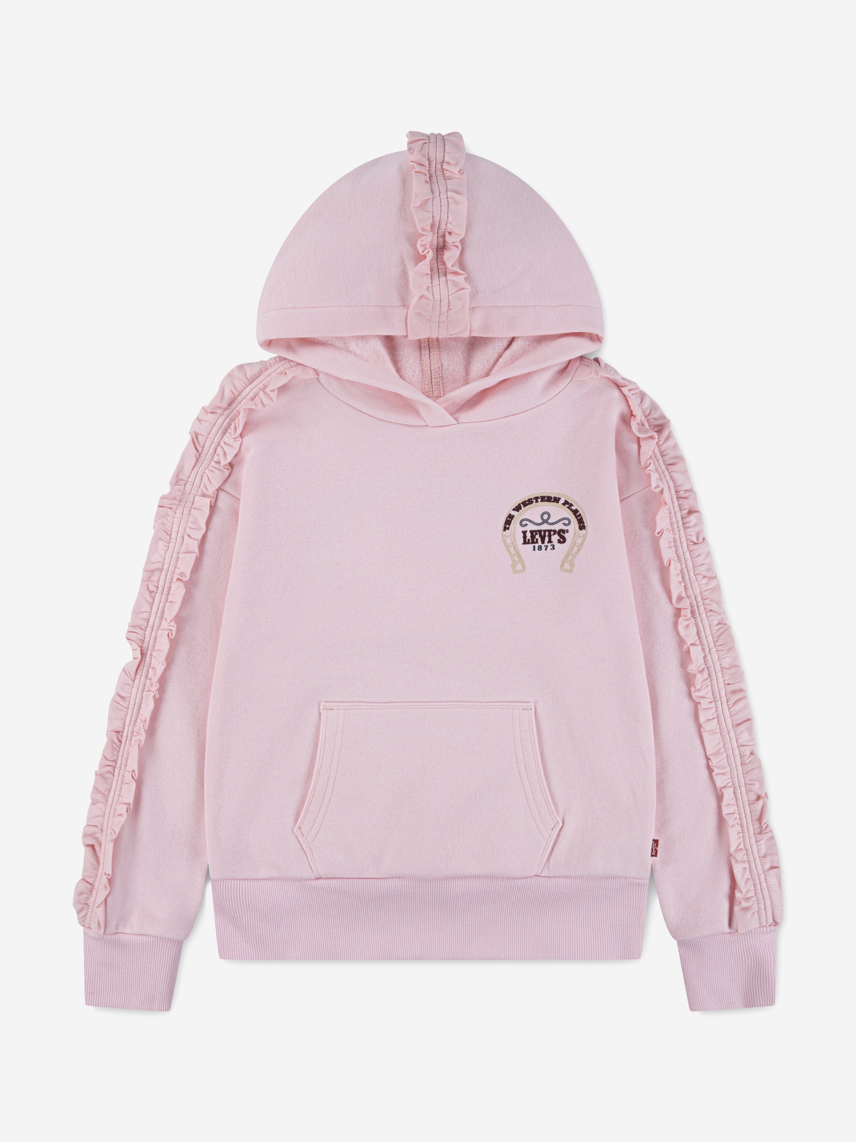 Levi's Girls Ruffle Hoodie in Pink