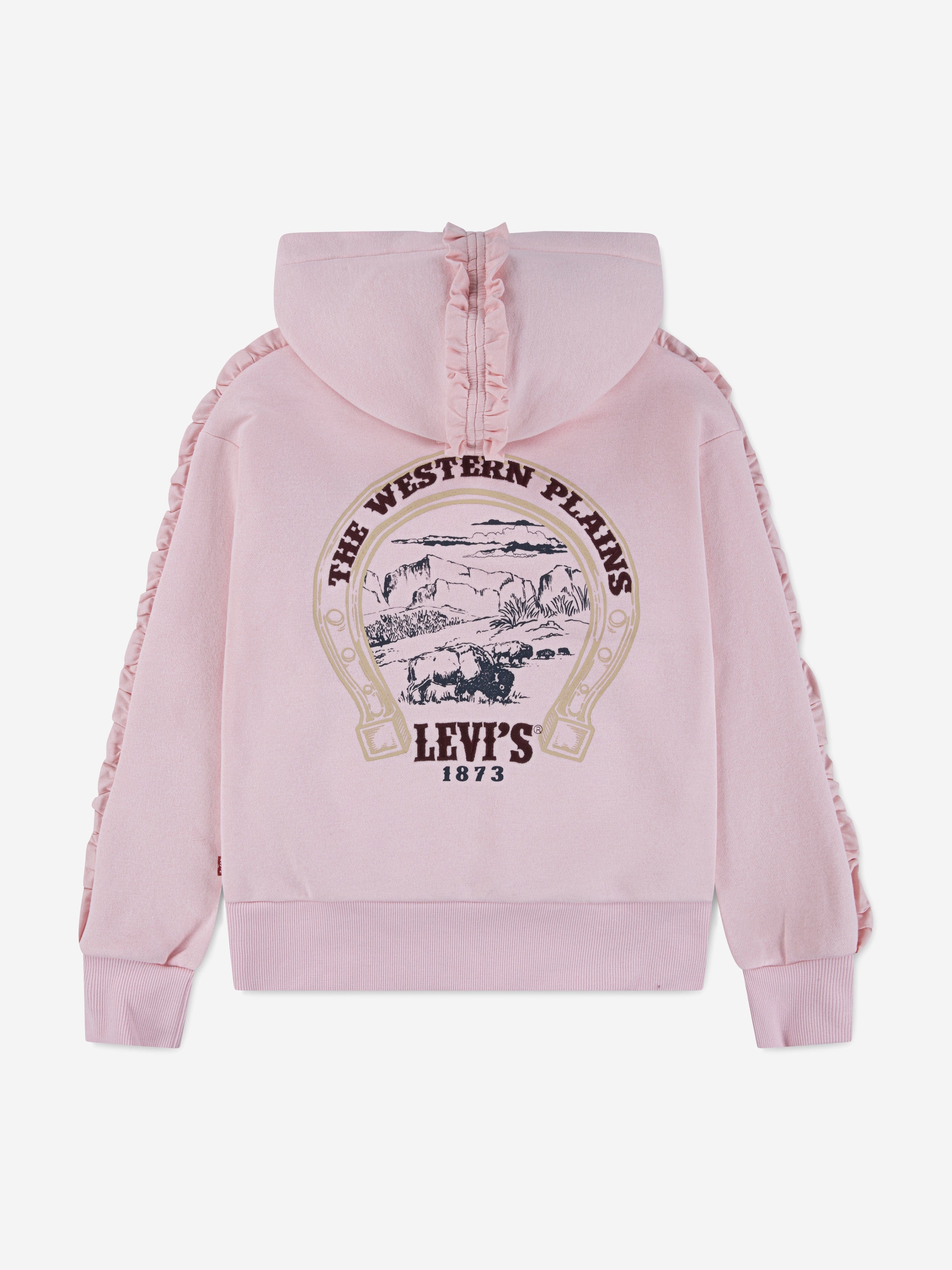 Levi's Girls Ruffle Hoodie in Pink