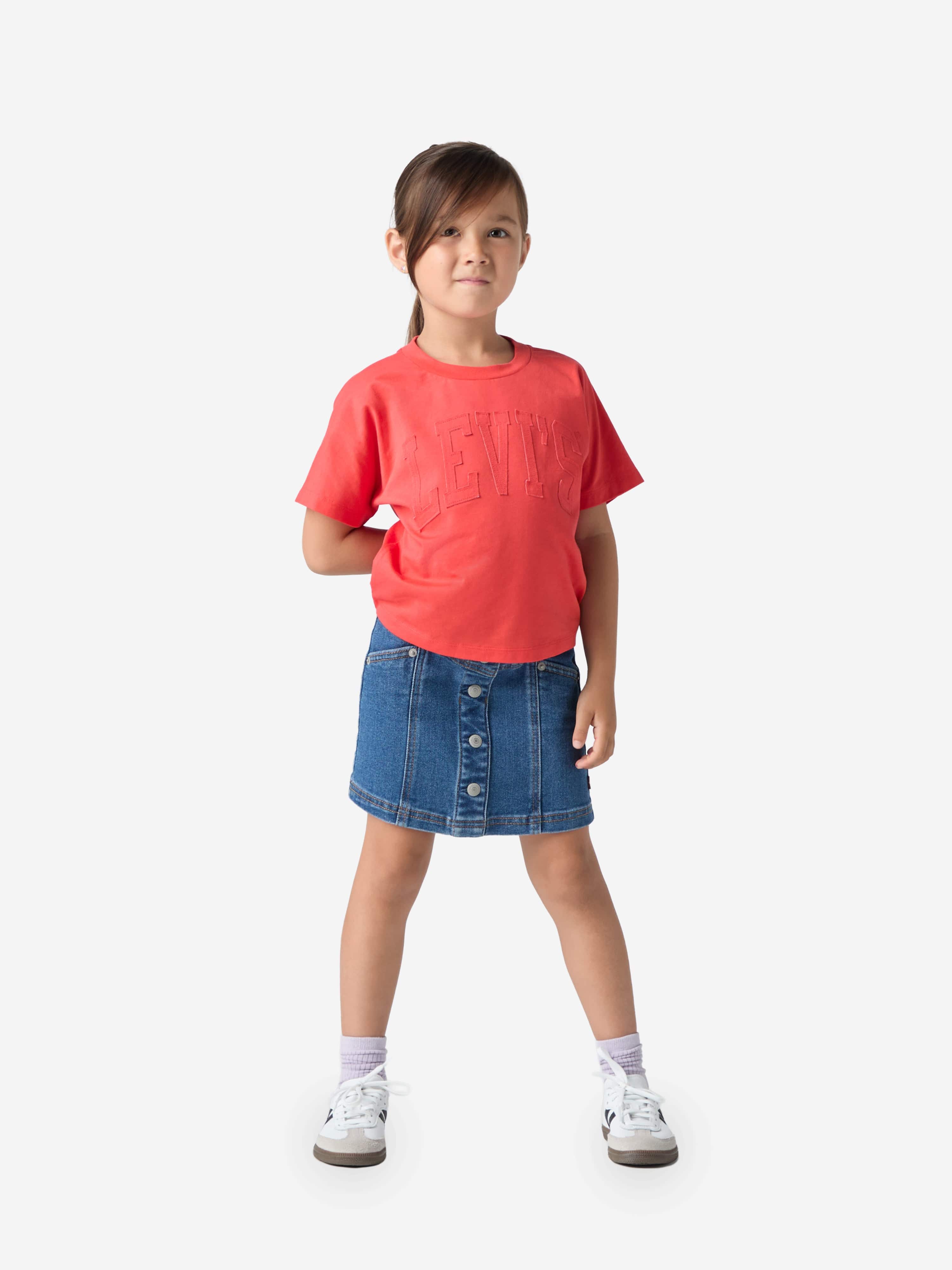 Levi's Girls Button Front Denim Skirt in Blue