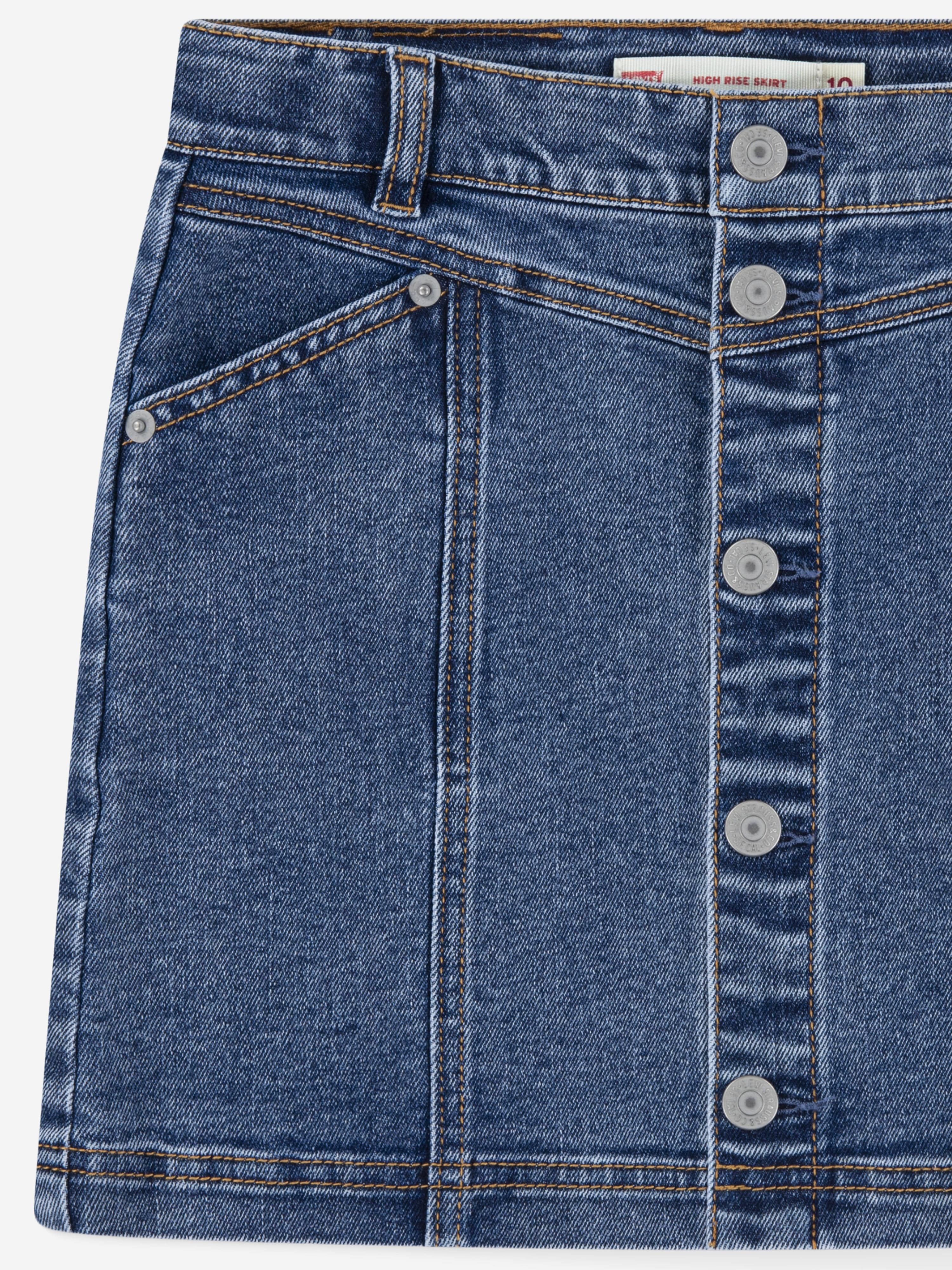 Levi's Girls Button Front Denim Skirt in Blue
