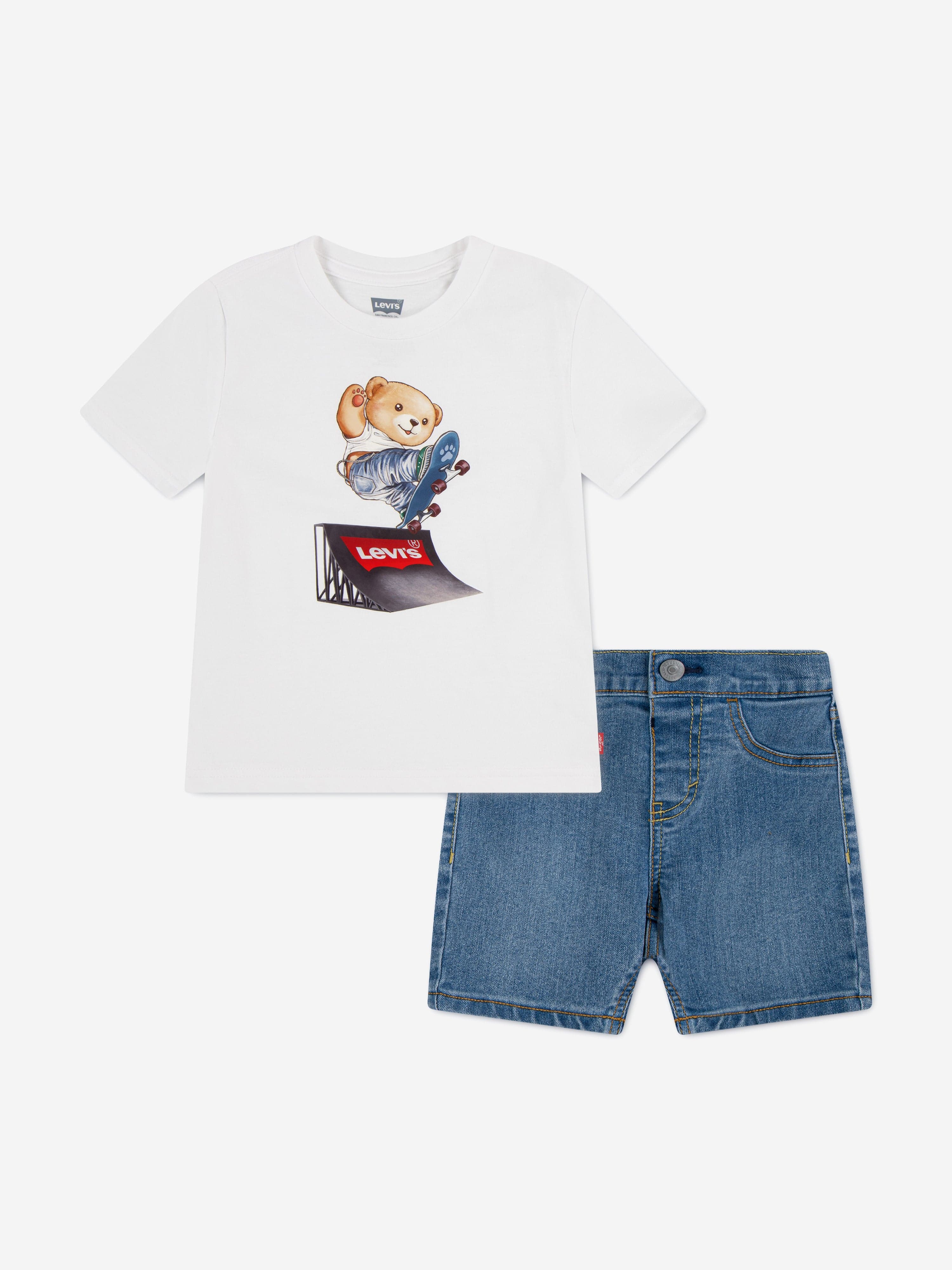 Levi's Baby Boys Skater T-Shirt and Shorts Set in White