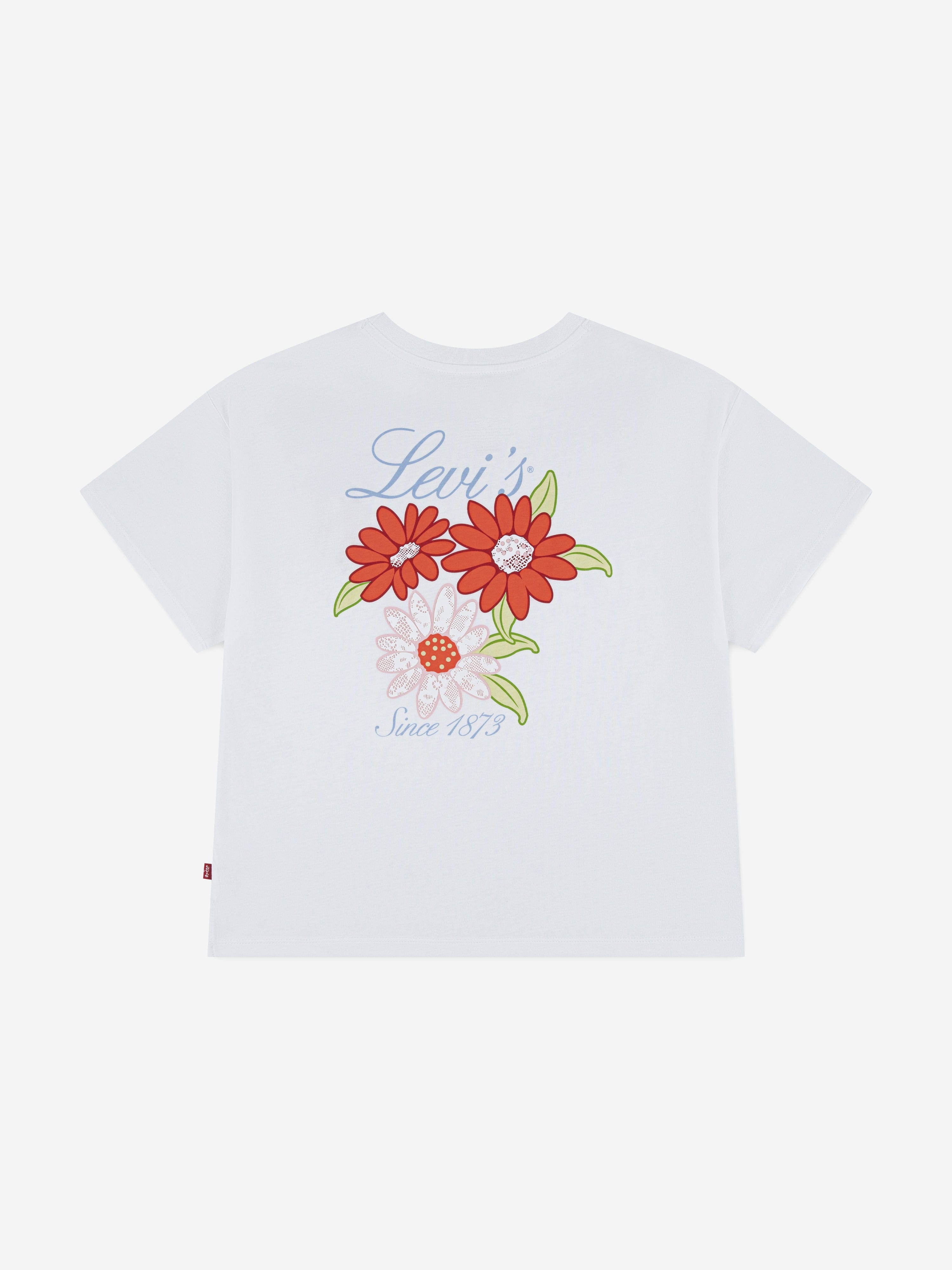 Levi's Girls Levis Floral Oversized T-Shirt in White