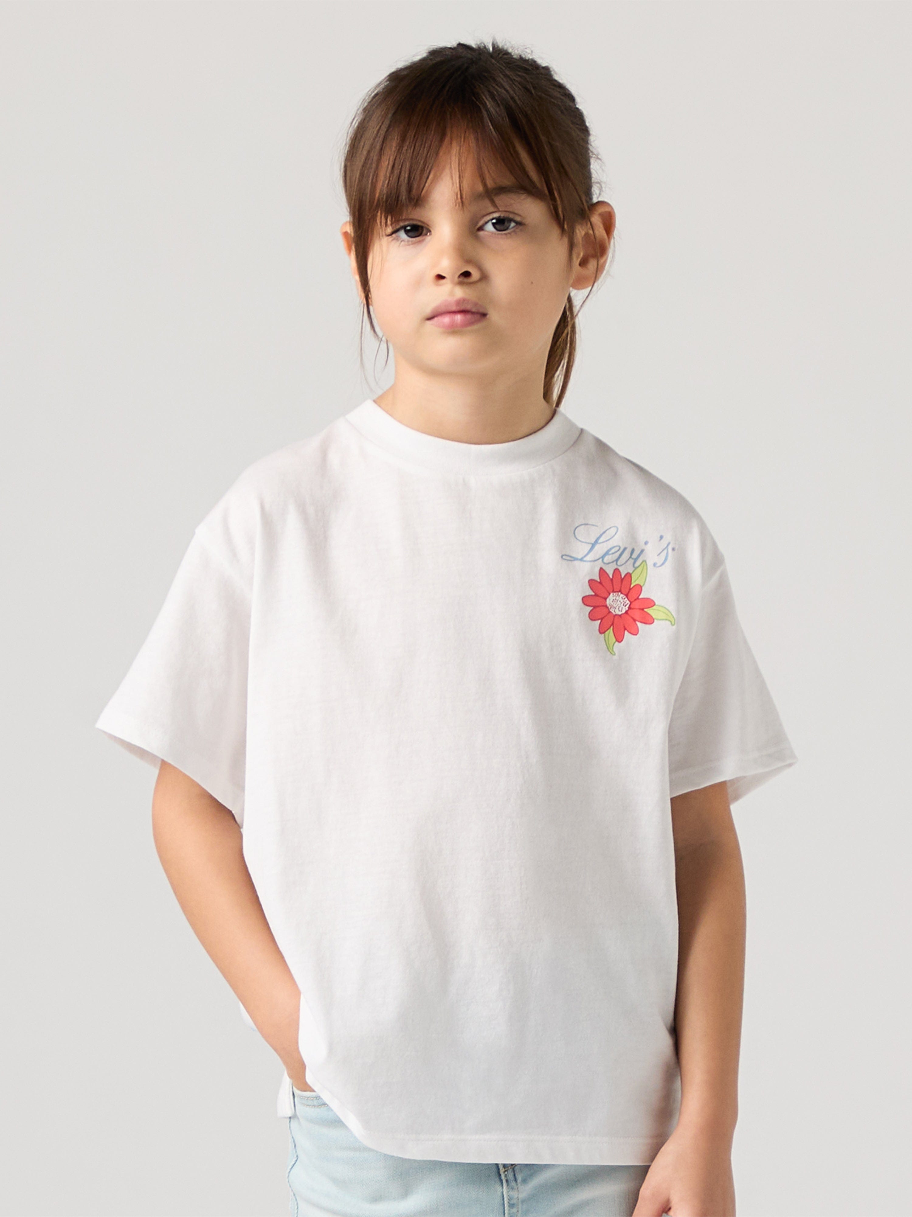 Levi's Girls Levis Floral Oversized T-Shirt in White