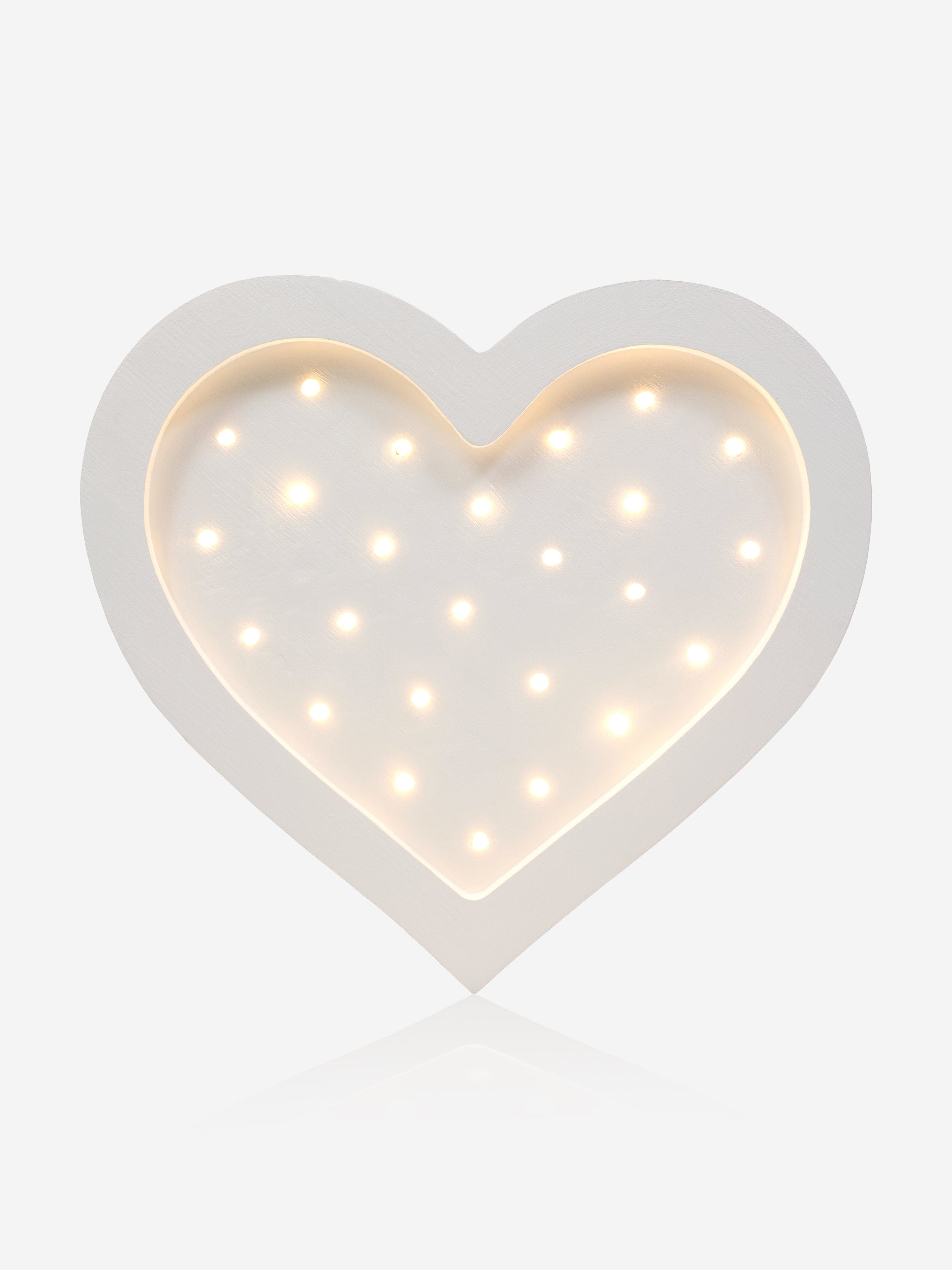 Little Lights Heart Lamp in White (28x28x5.5 cm)