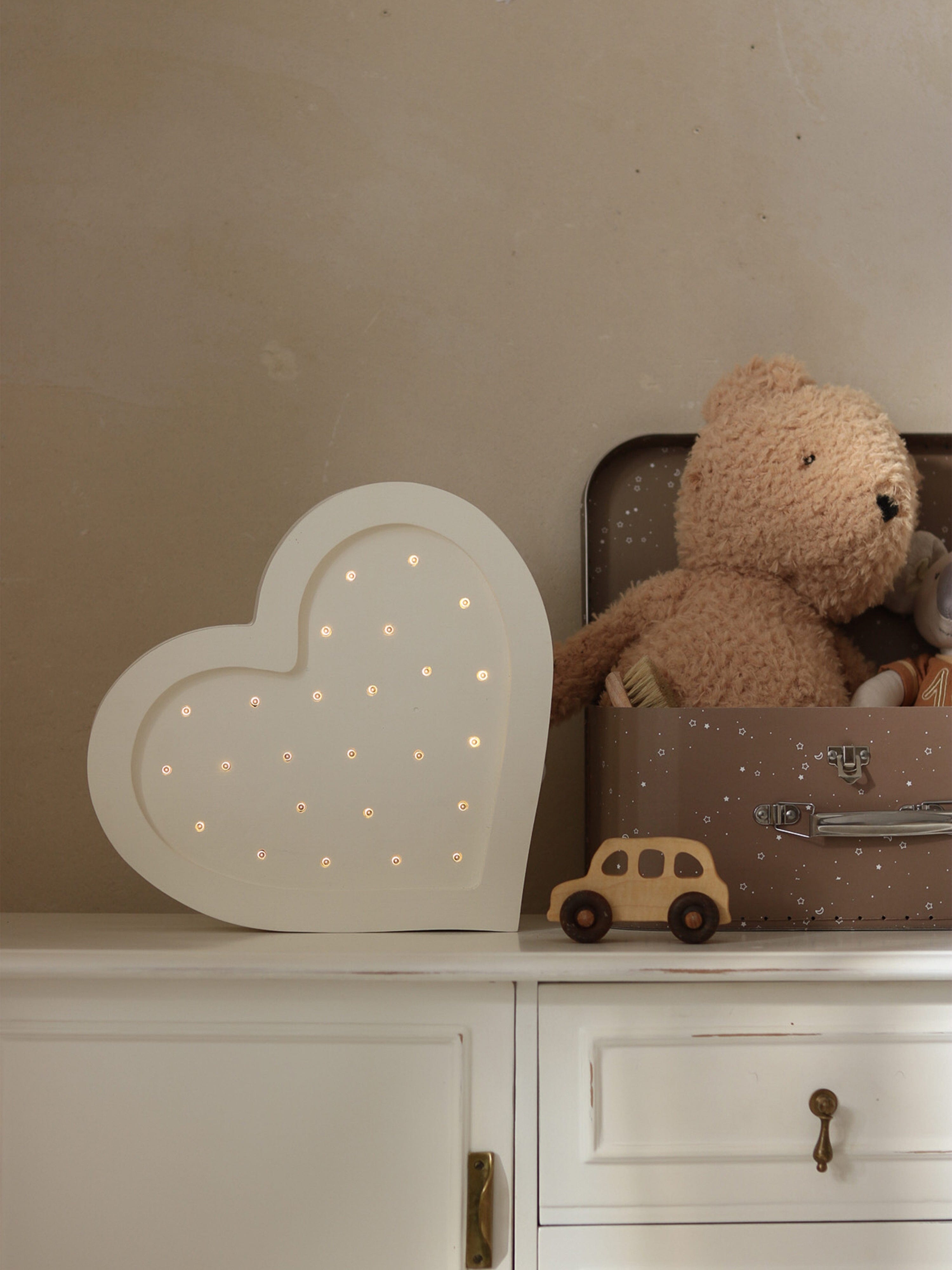 Little Lights Heart Lamp in White (28x28x5.5 cm)