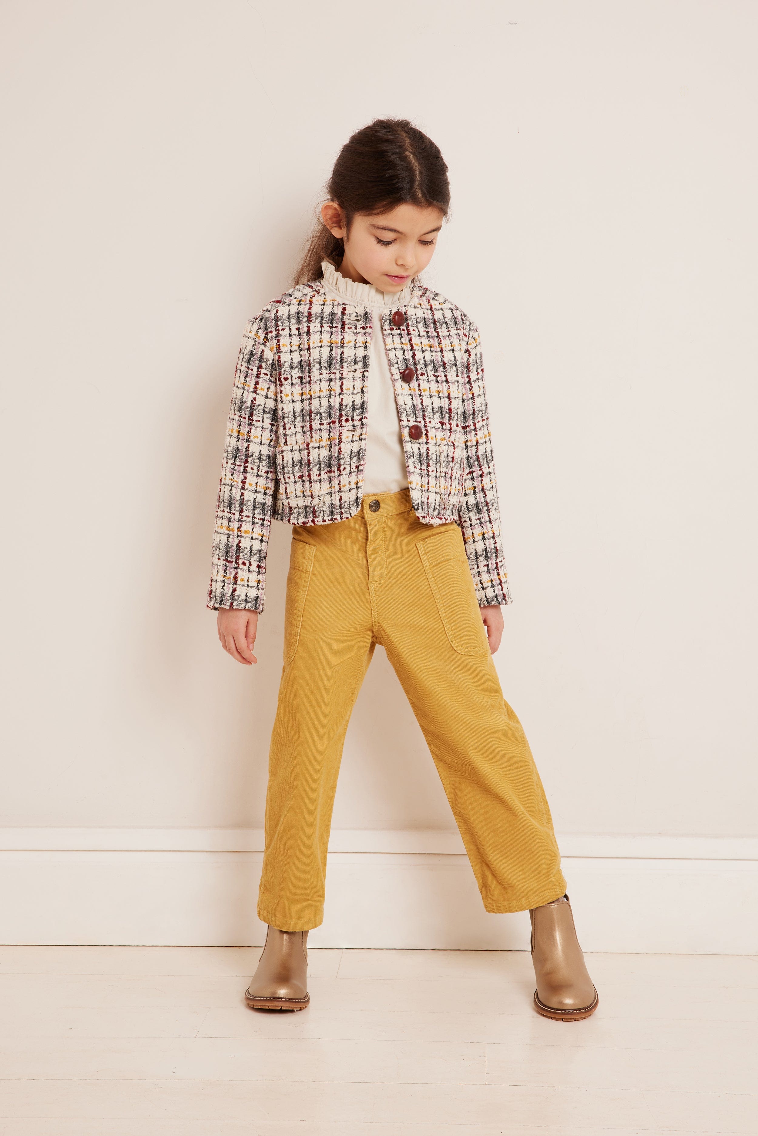 Bonpoint Girls Looping Trousers in Yellow