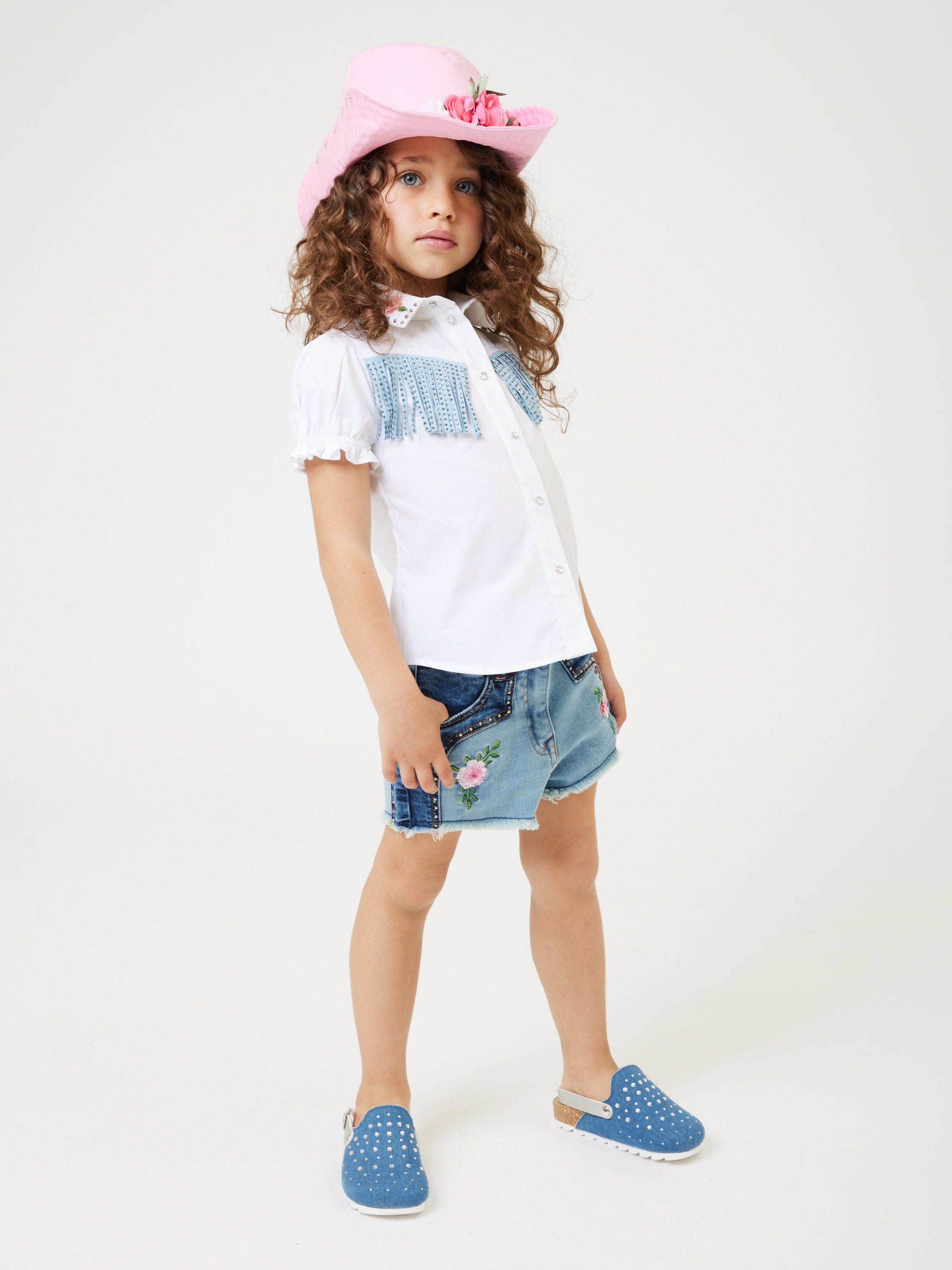 Monnalisa Girls Rodeo Shirt in White