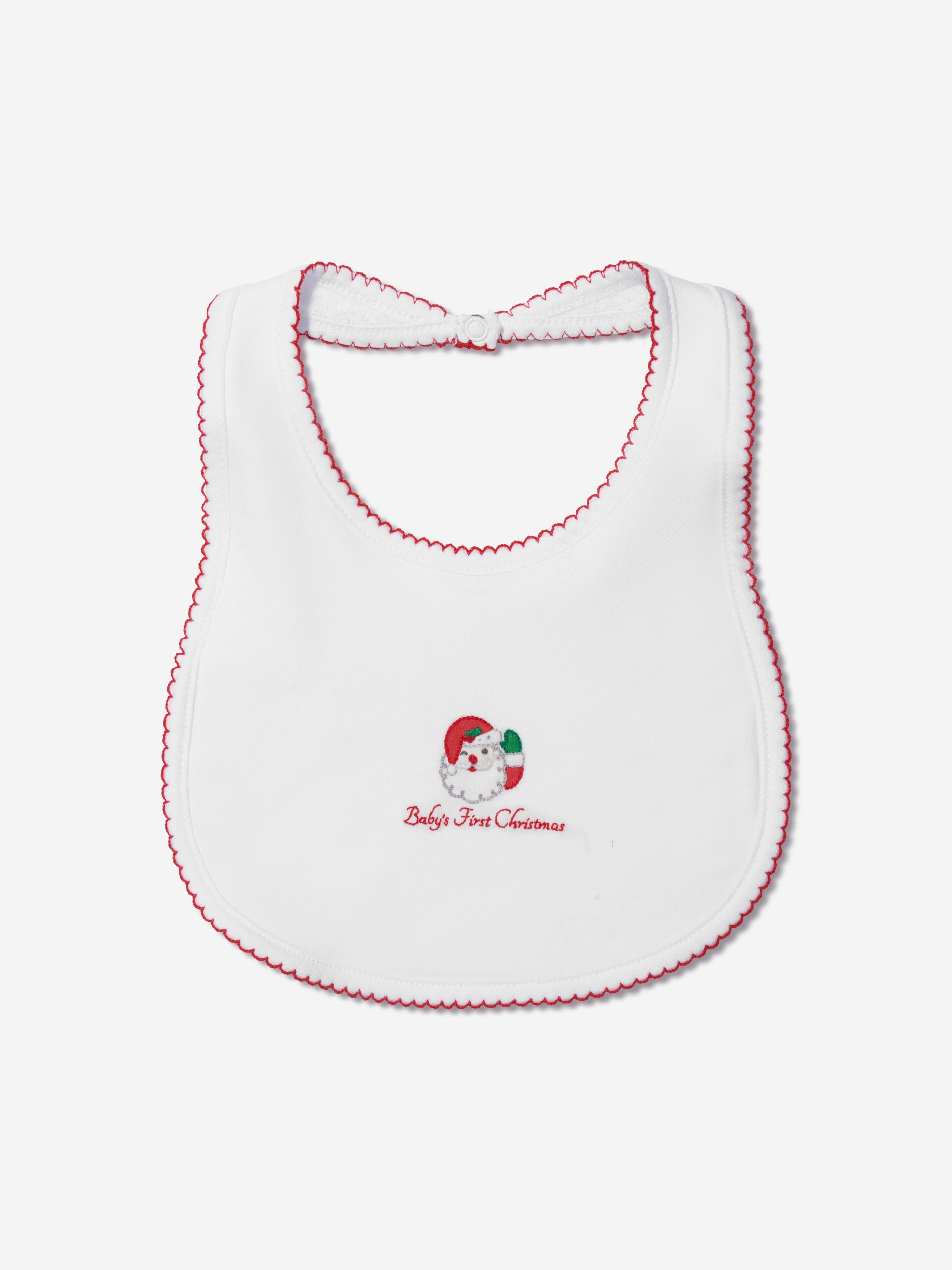 Magnolia Baby Baby Winking Santa Embroidered Hat in White