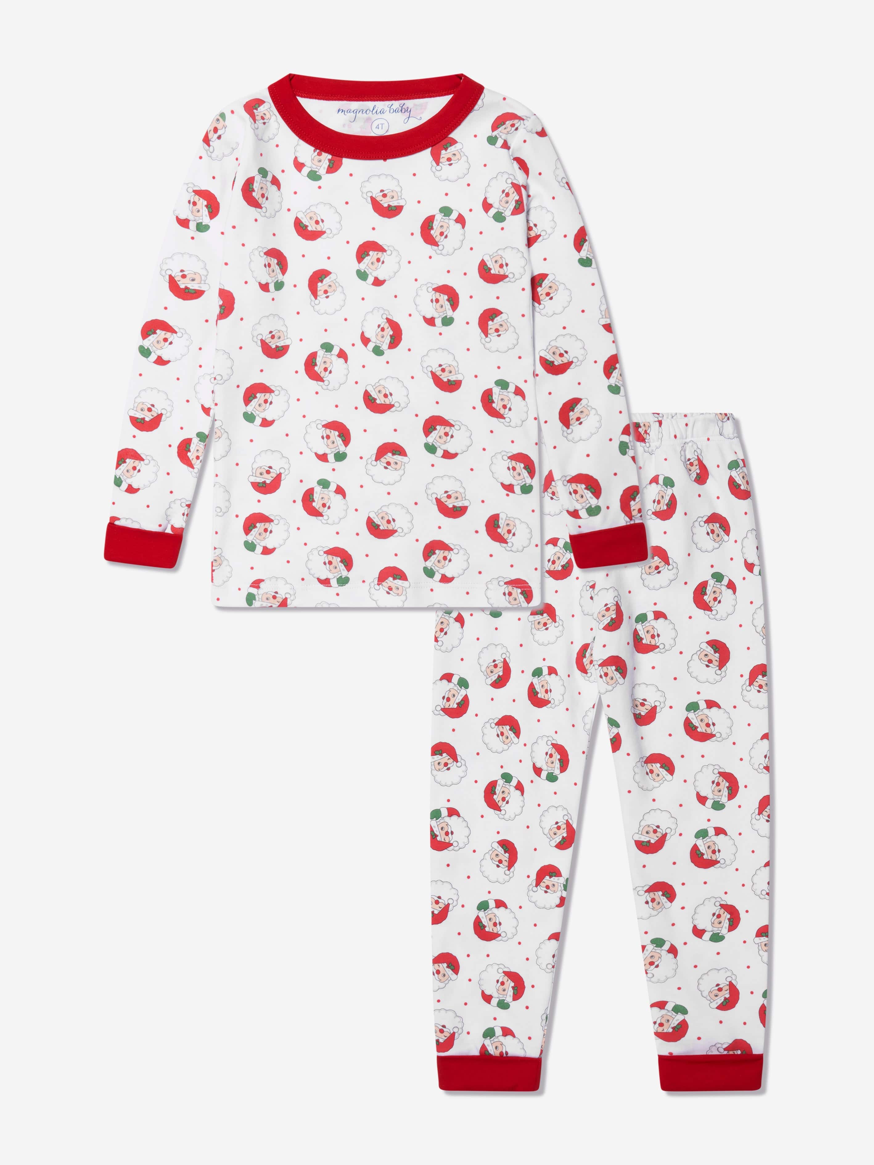 Magnolia Baby Kids Winking Santa Long Pyjamas in Red