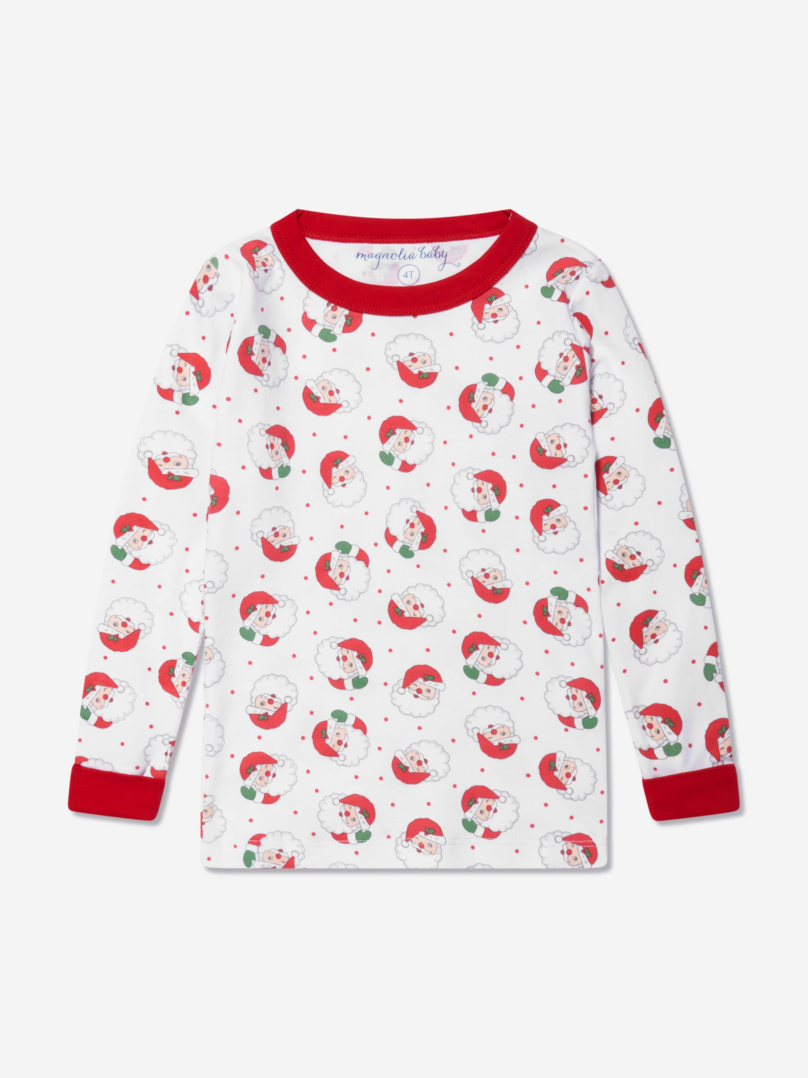 Magnolia Baby Kids Winking Santa Long Pyjamas in Red