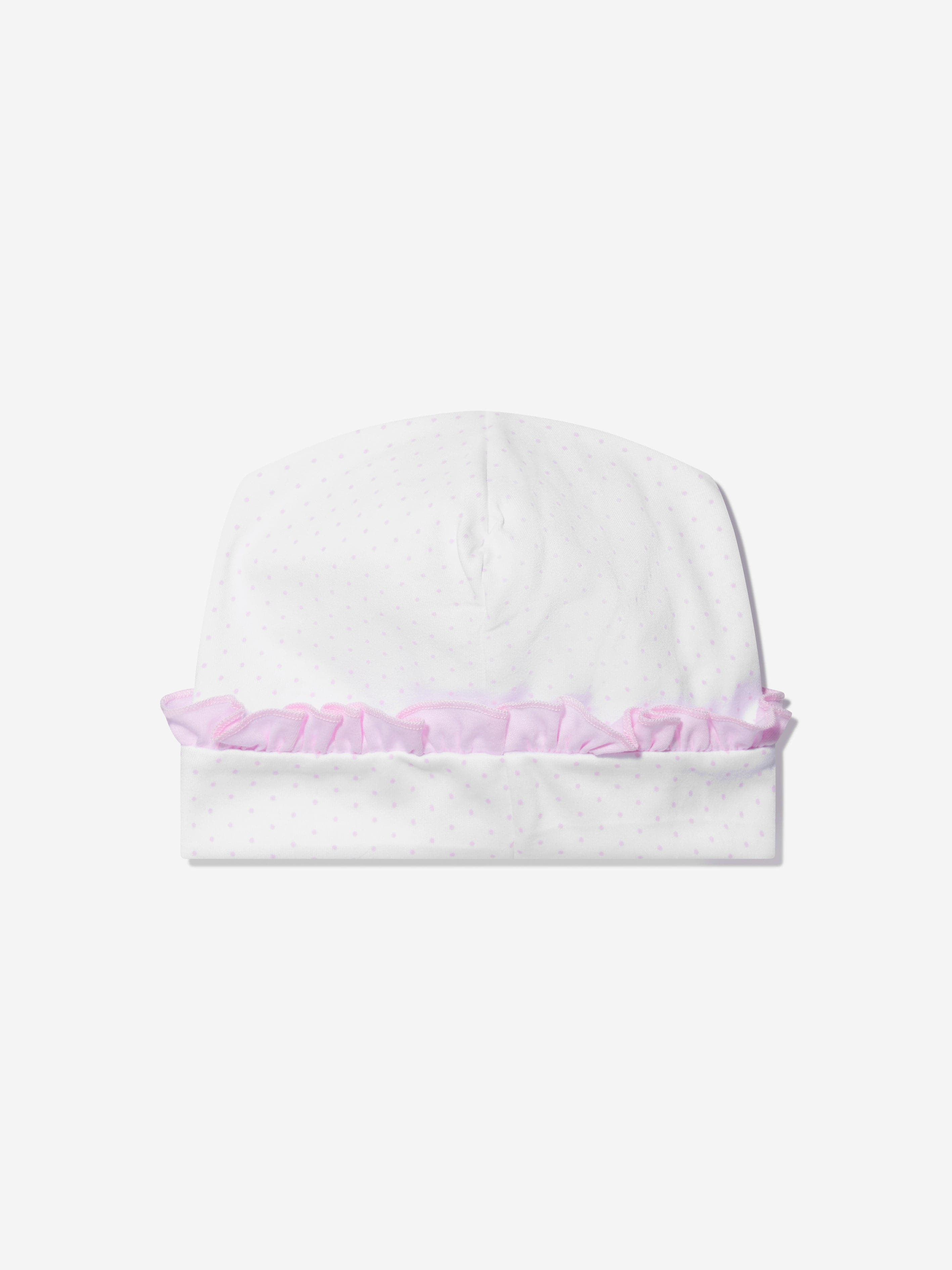 Magnolia Baby Baby Girls Princess Swan Embroidered Ruffle Hat in White