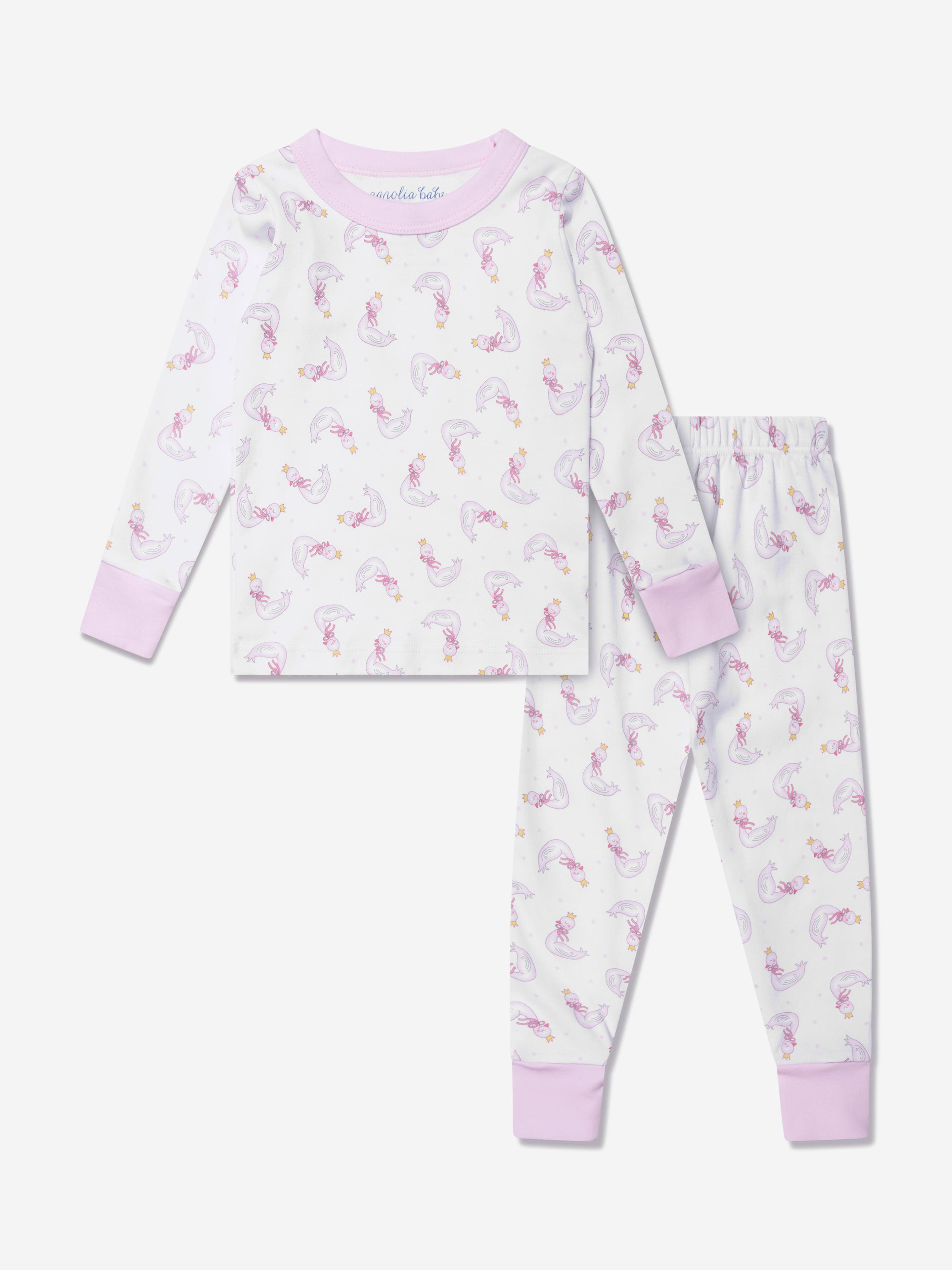 Magnolia Baby Baby Girls Princess Swan Long Pyjamas in White