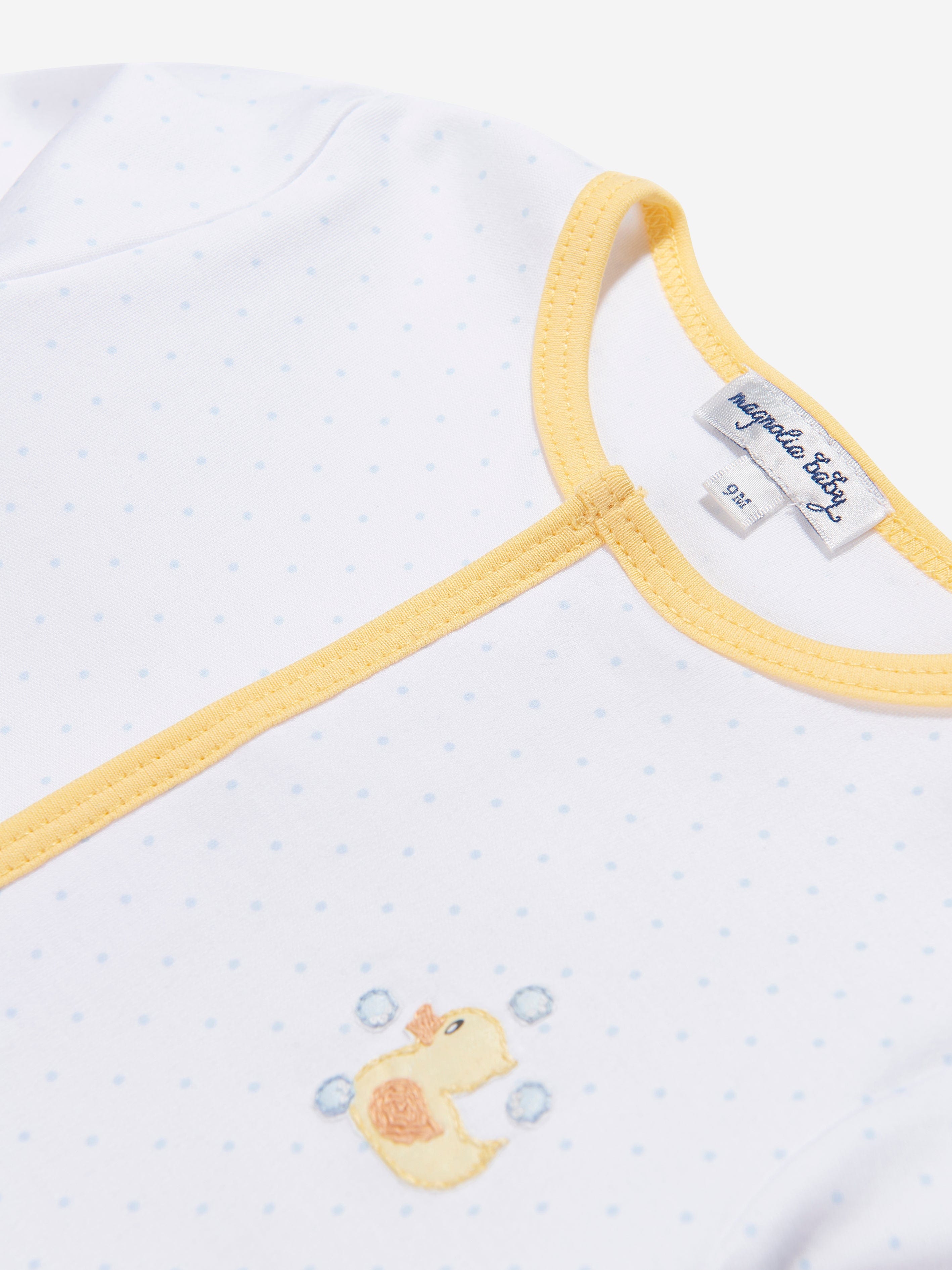 Magnolia Baby Baby Rubber Ducky Embroidered Babygrow in White