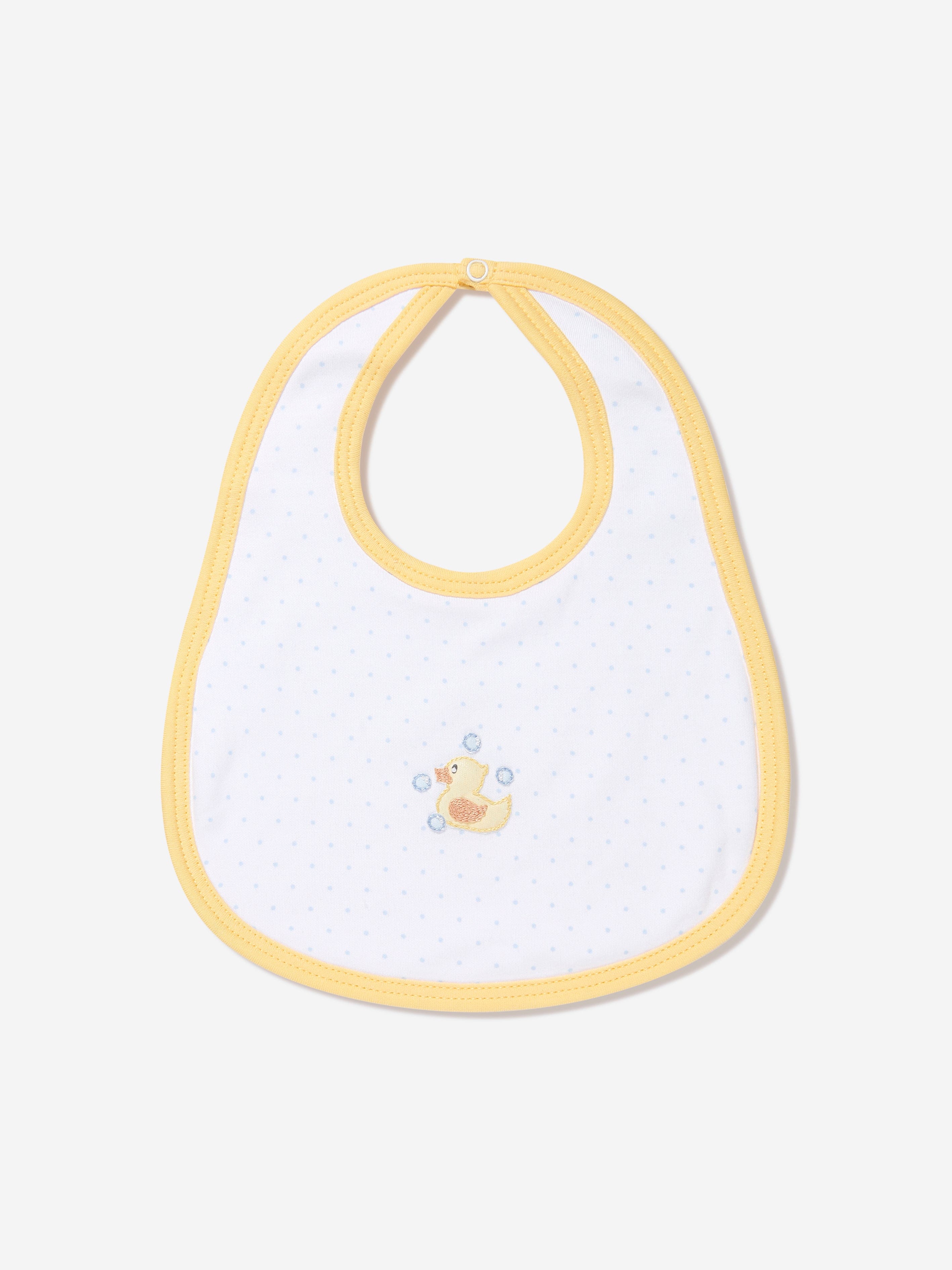 Magnolia Baby Baby Rubber Ducky Embroidered Bib in White