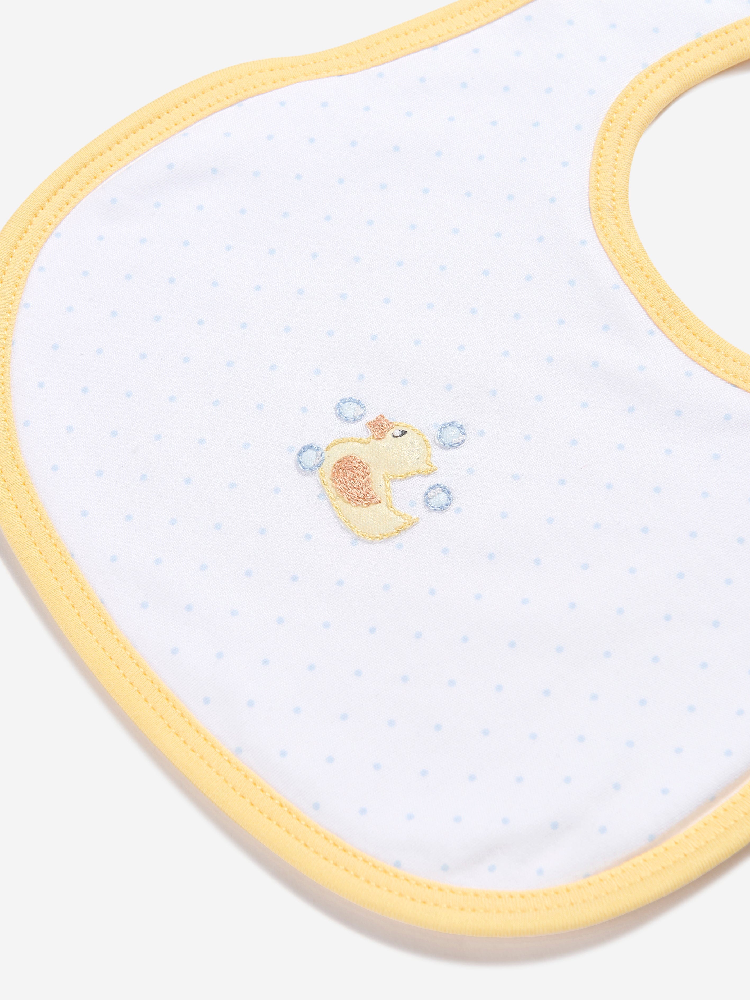 Magnolia Baby Baby Rubber Ducky Embroidered Bib in White