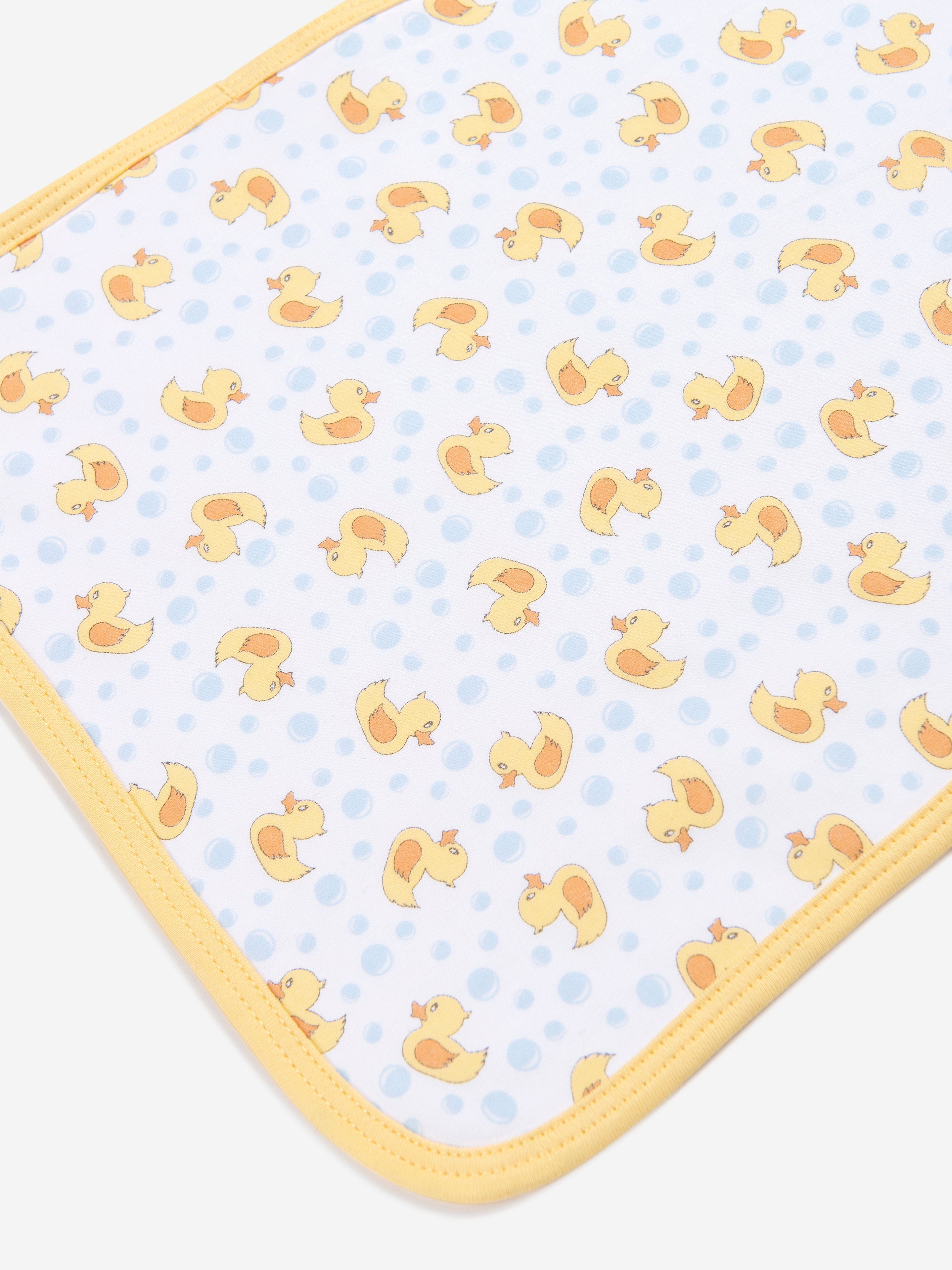 Magnolia Baby Baby Rubber Ducky Printed Burp Cloth in White