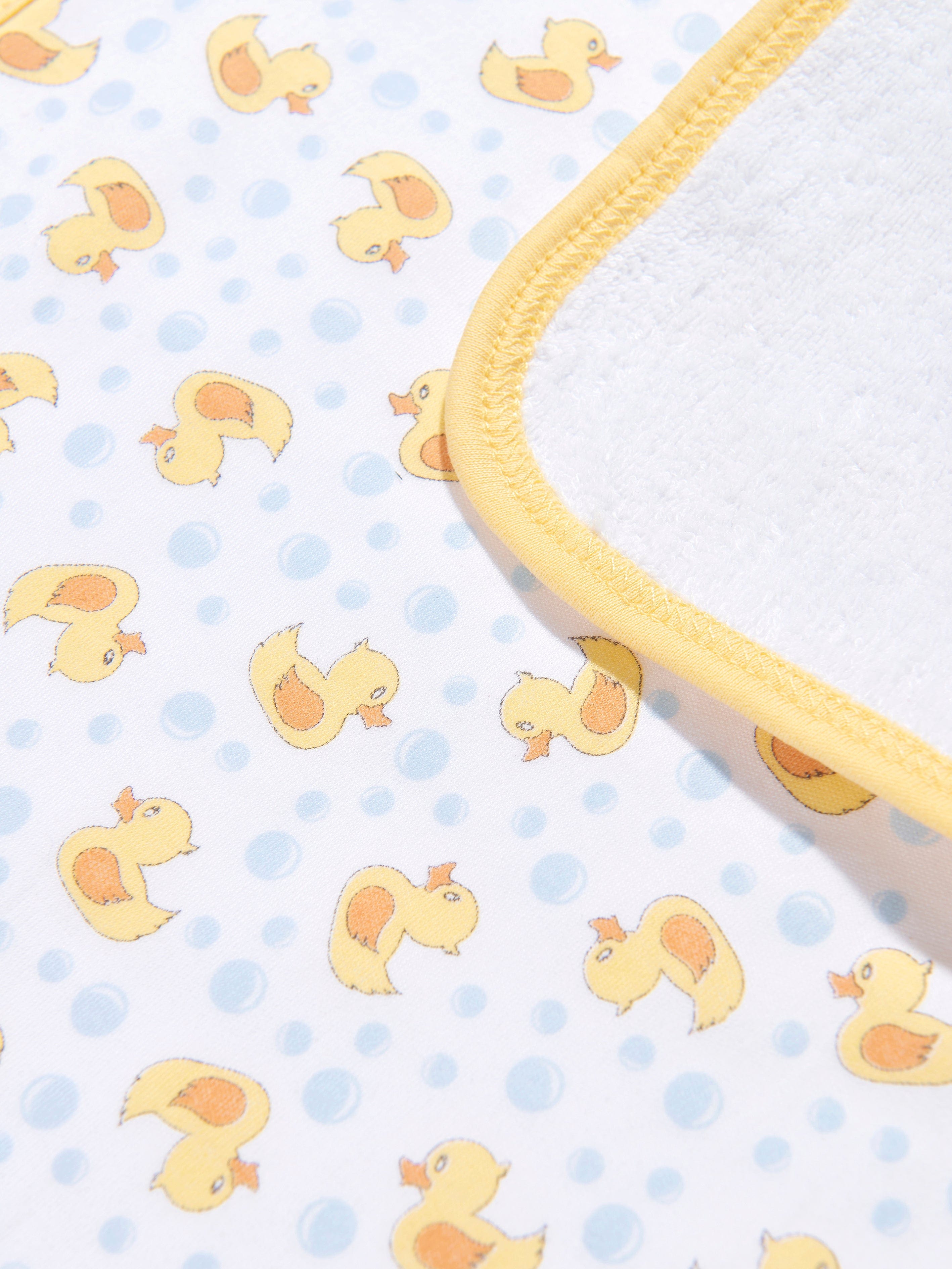 Magnolia Baby Baby Rubber Ducky Printed Burp Cloth in White