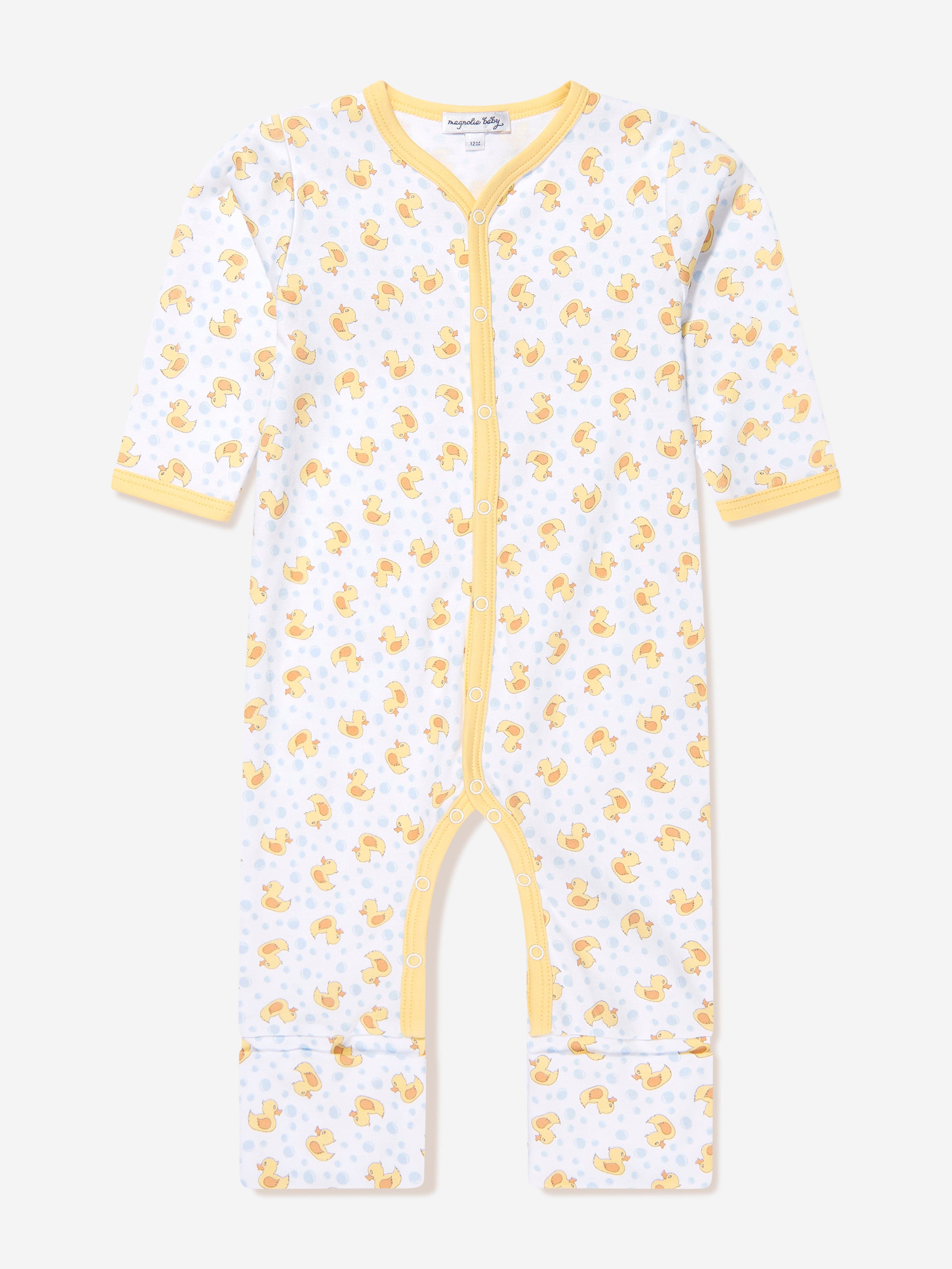 Magnolia Baby Baby Rubber Ducky Printed Playsuit in Yellow