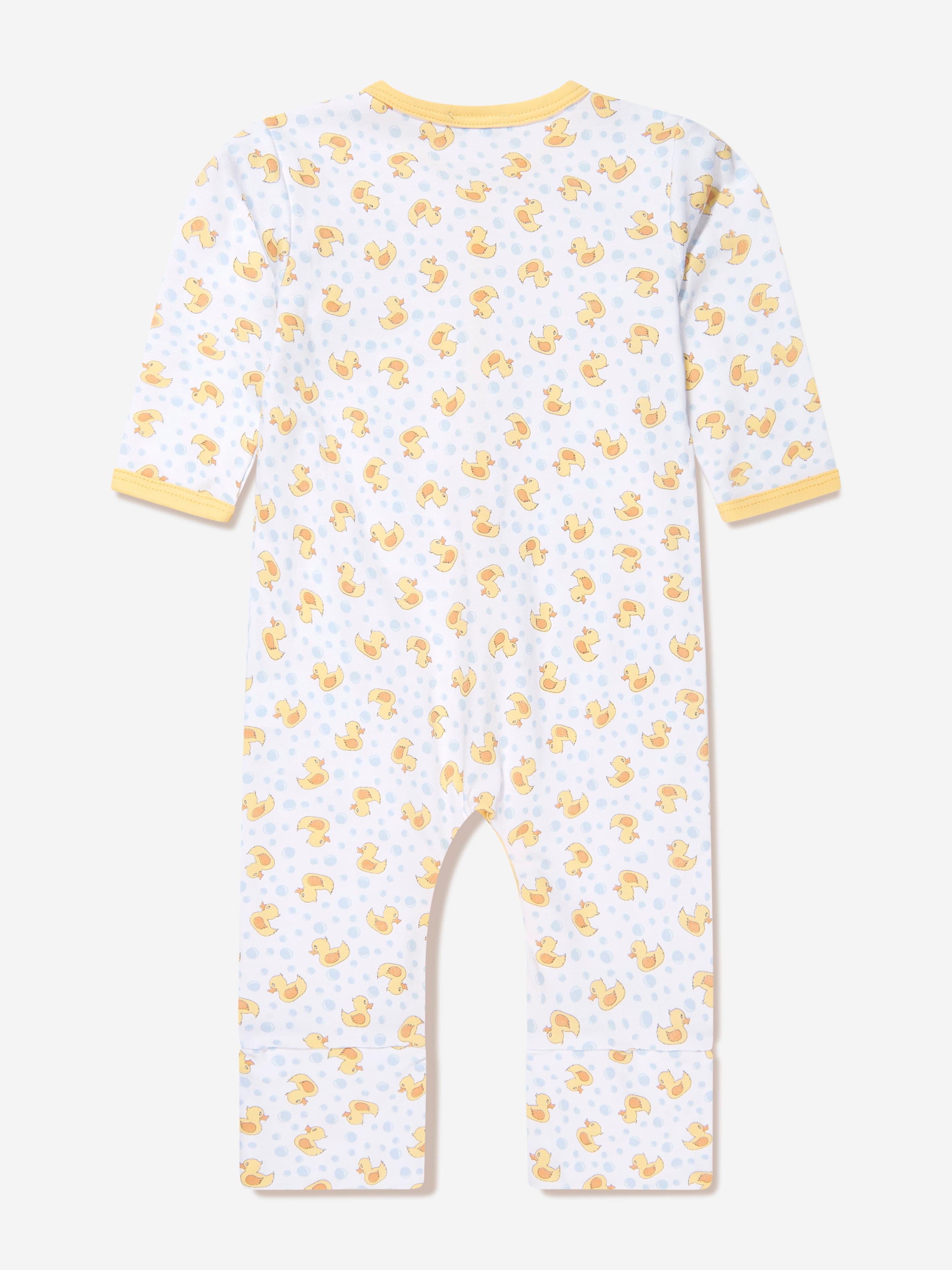 Magnolia Baby Baby Rubber Ducky Printed Playsuit in Yellow