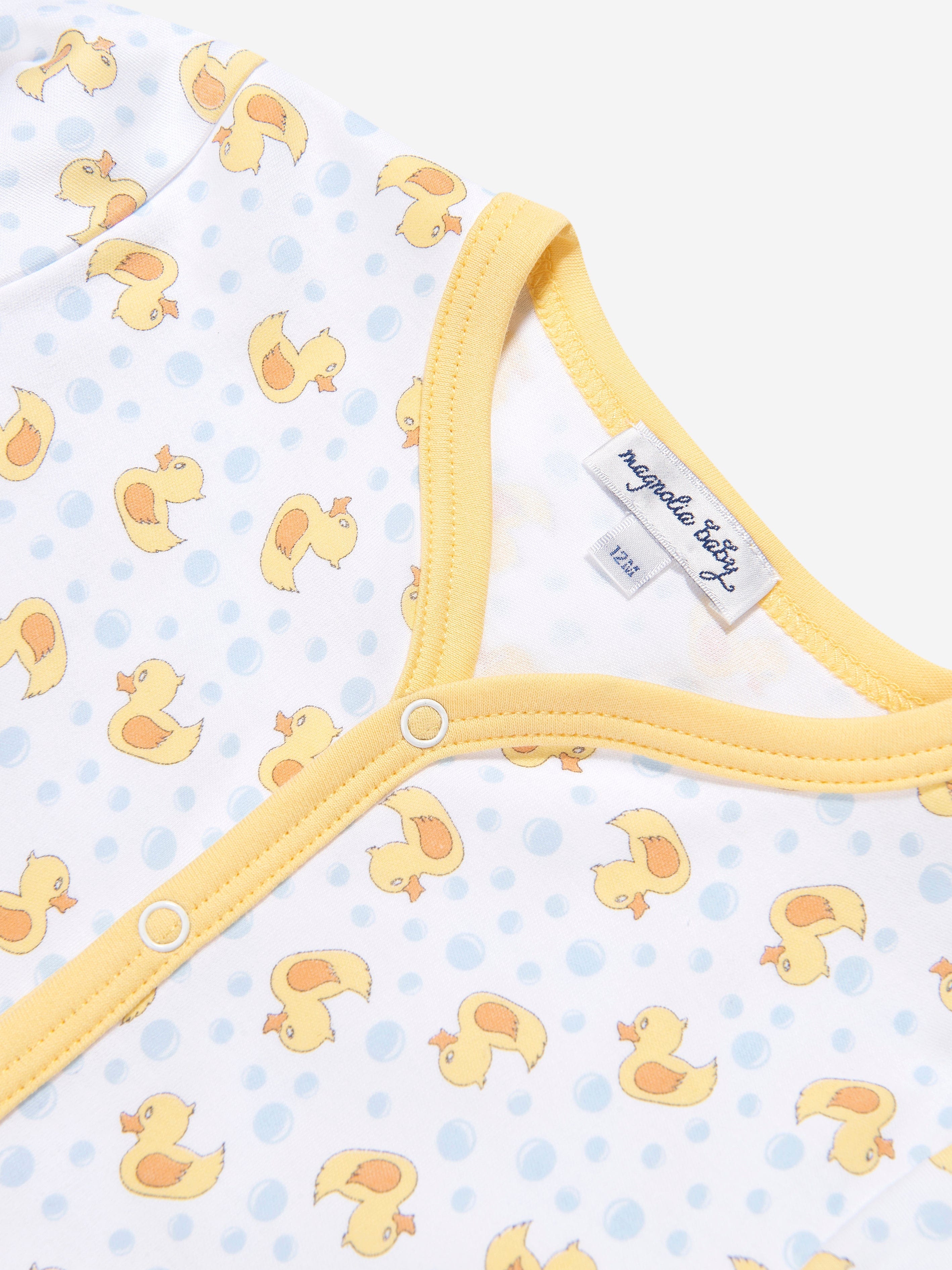 Magnolia Baby Baby Rubber Ducky Printed Playsuit in Yellow