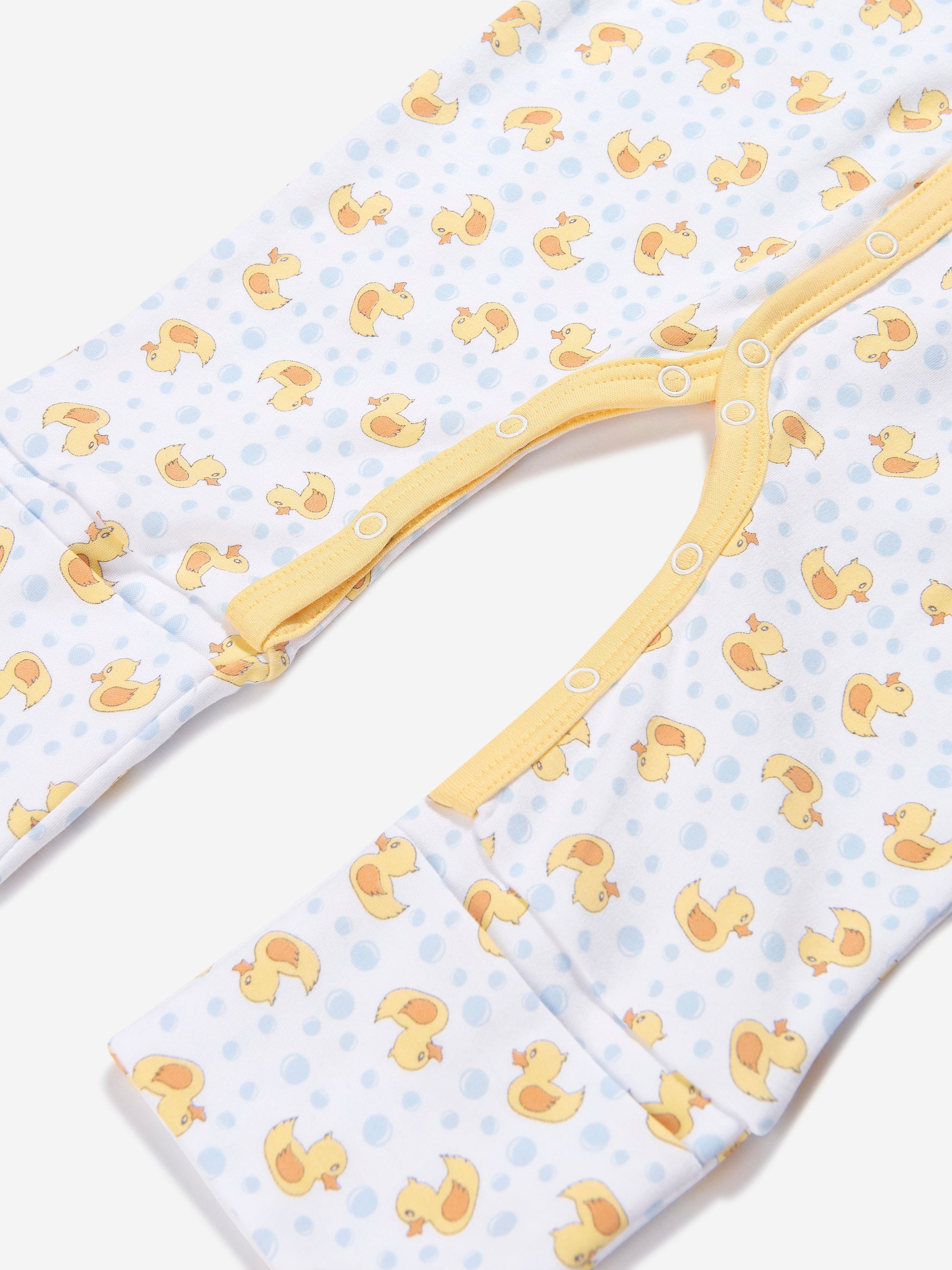 Magnolia Baby Baby Rubber Ducky Printed Playsuit in Yellow