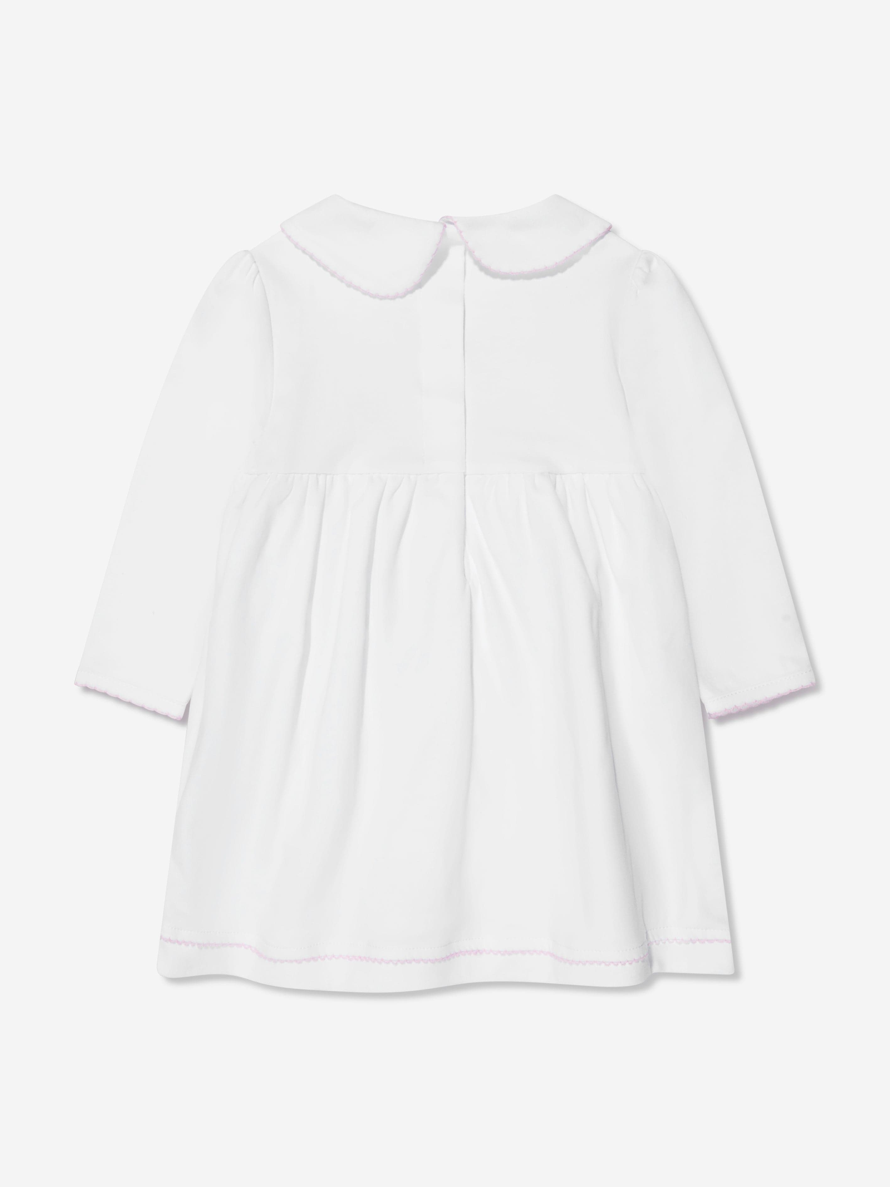 Magnolia Baby Baby Girls Smocked Collared Dress in White