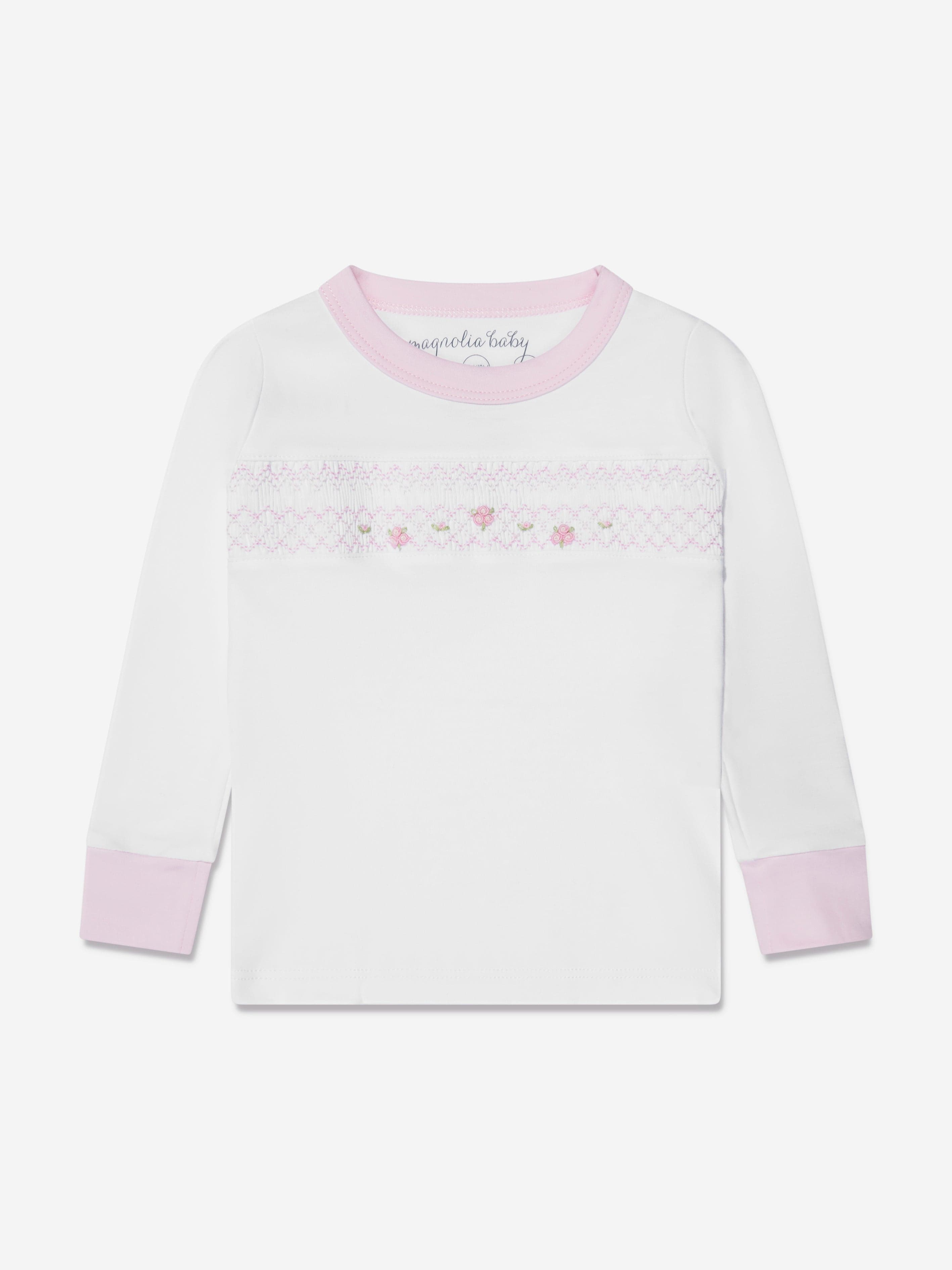 Magnolia Baby Baby Girls Smocked Long Pyjamas Set in Pink