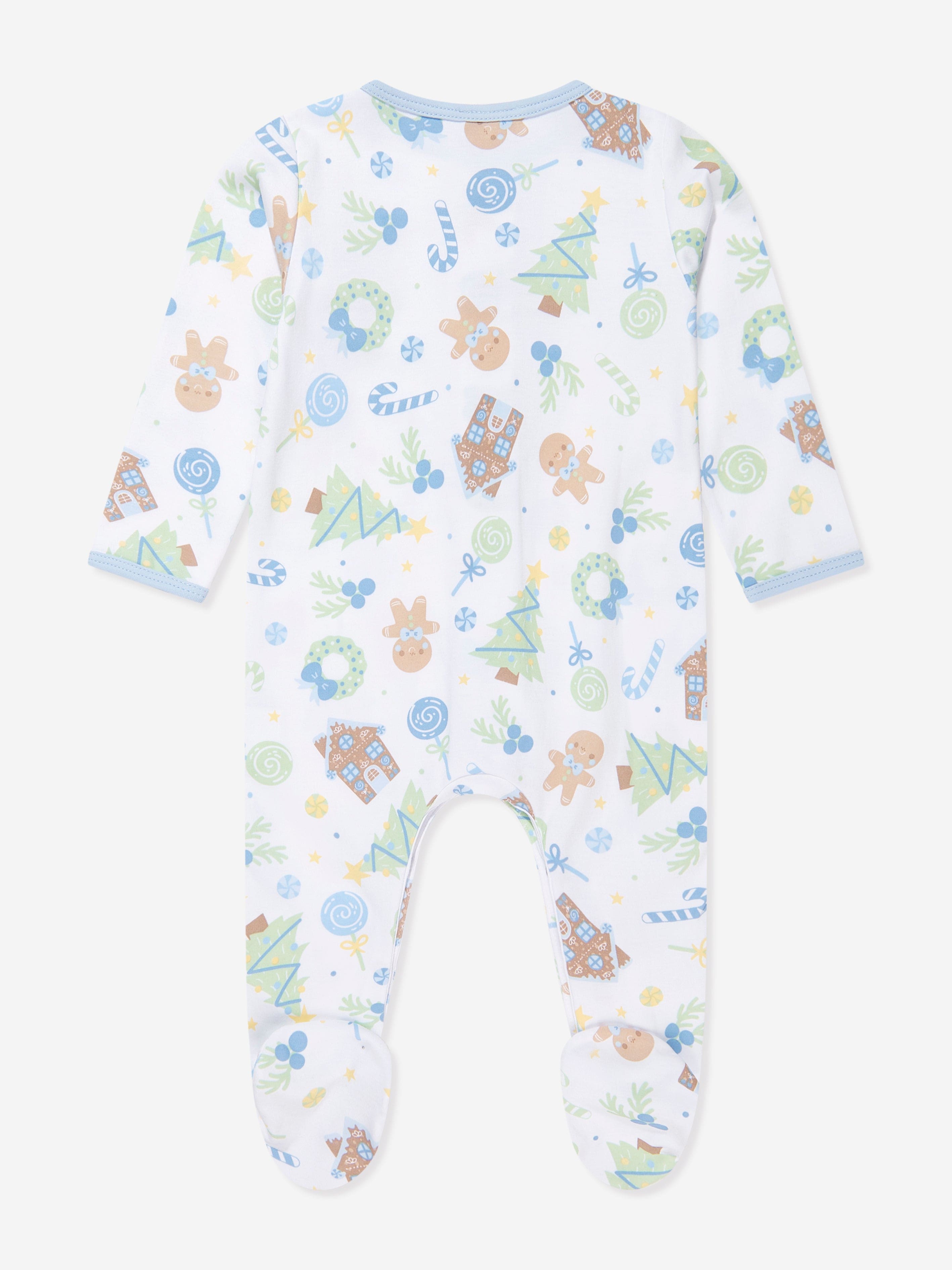 Magnolia Baby Baby Boys Sweet Gingerbread Babygrow in Blue