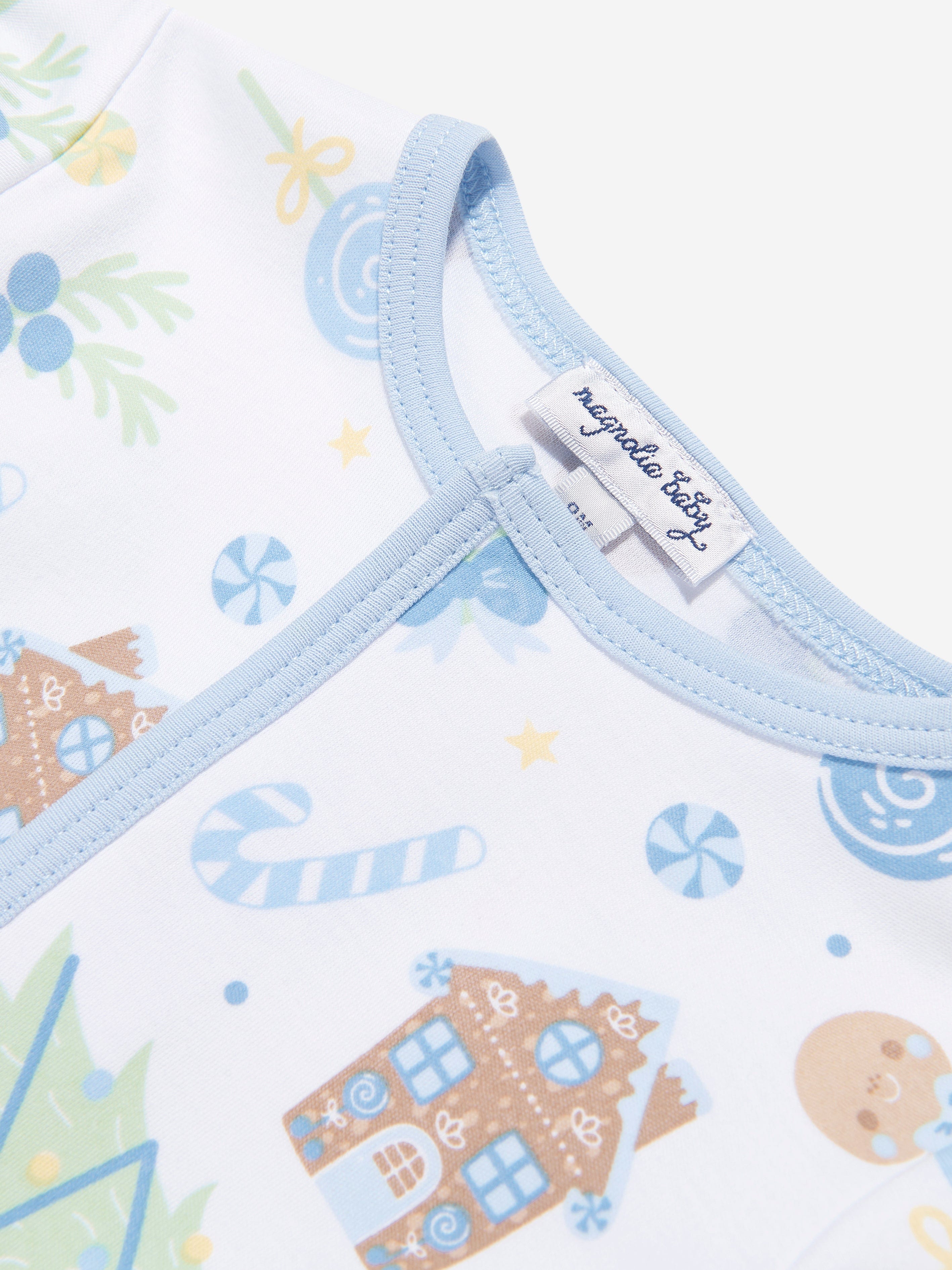 Magnolia Baby Baby Boys Sweet Gingerbread Babygrow in Blue